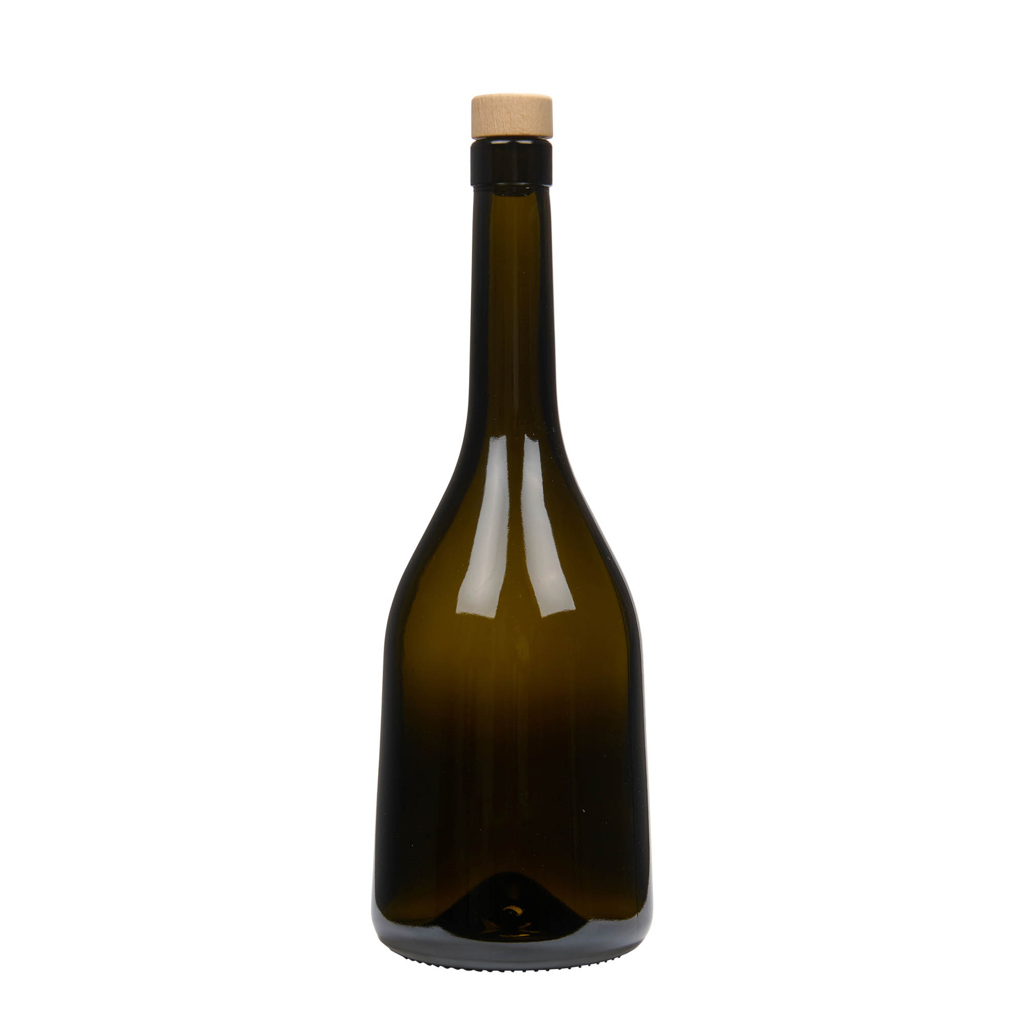 750 ml glasflaska 'Rustica', antikgrön, öppning: kork