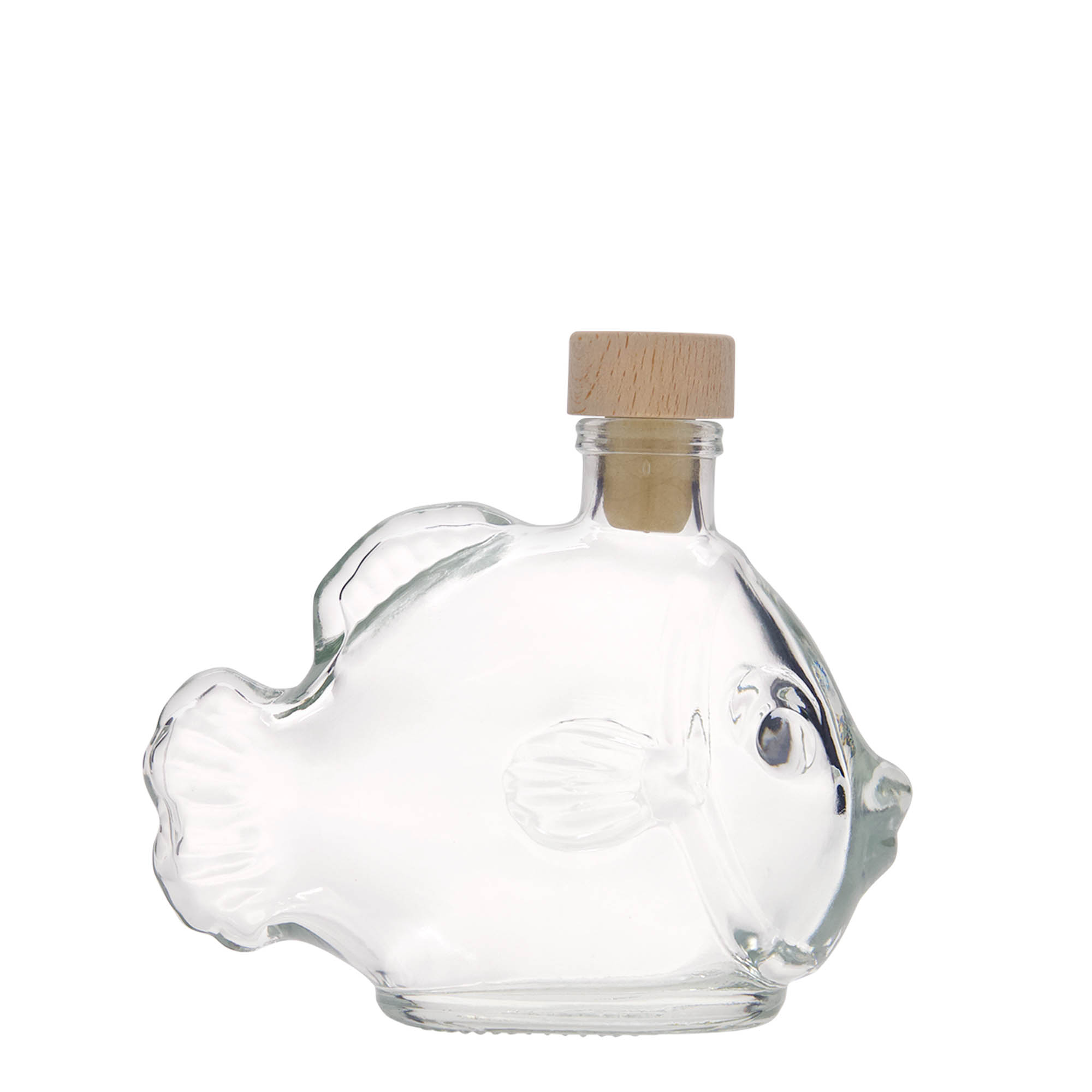 200 ml glasflaska 'Fisk', öppning: kork