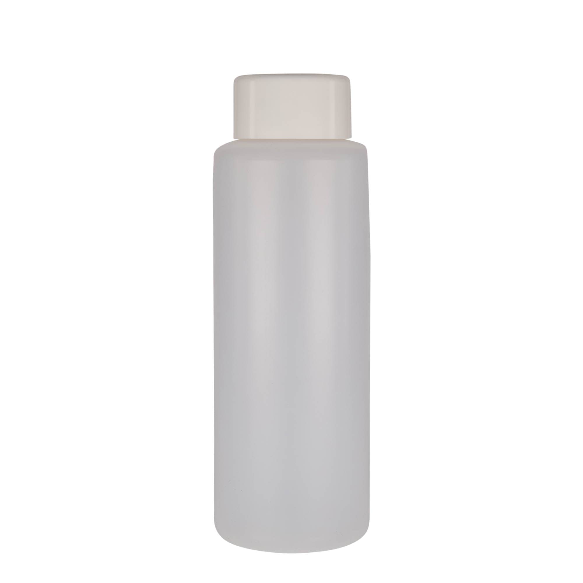 1 000 ml rund flaska, PE-plast, natur, öppning: skruvlock