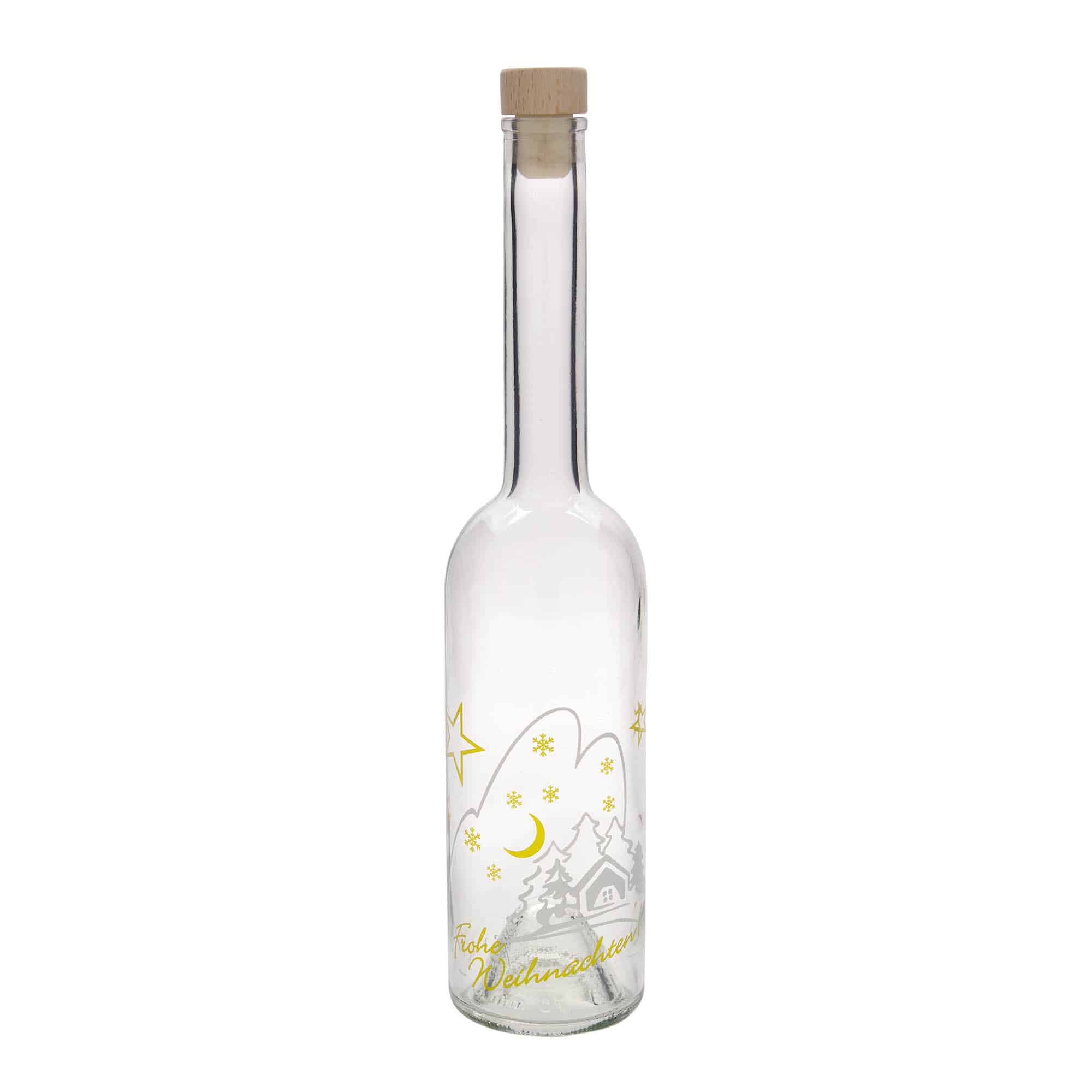500 ml glasflaska 'Opera', motiv: Julidyll, mynning: kork