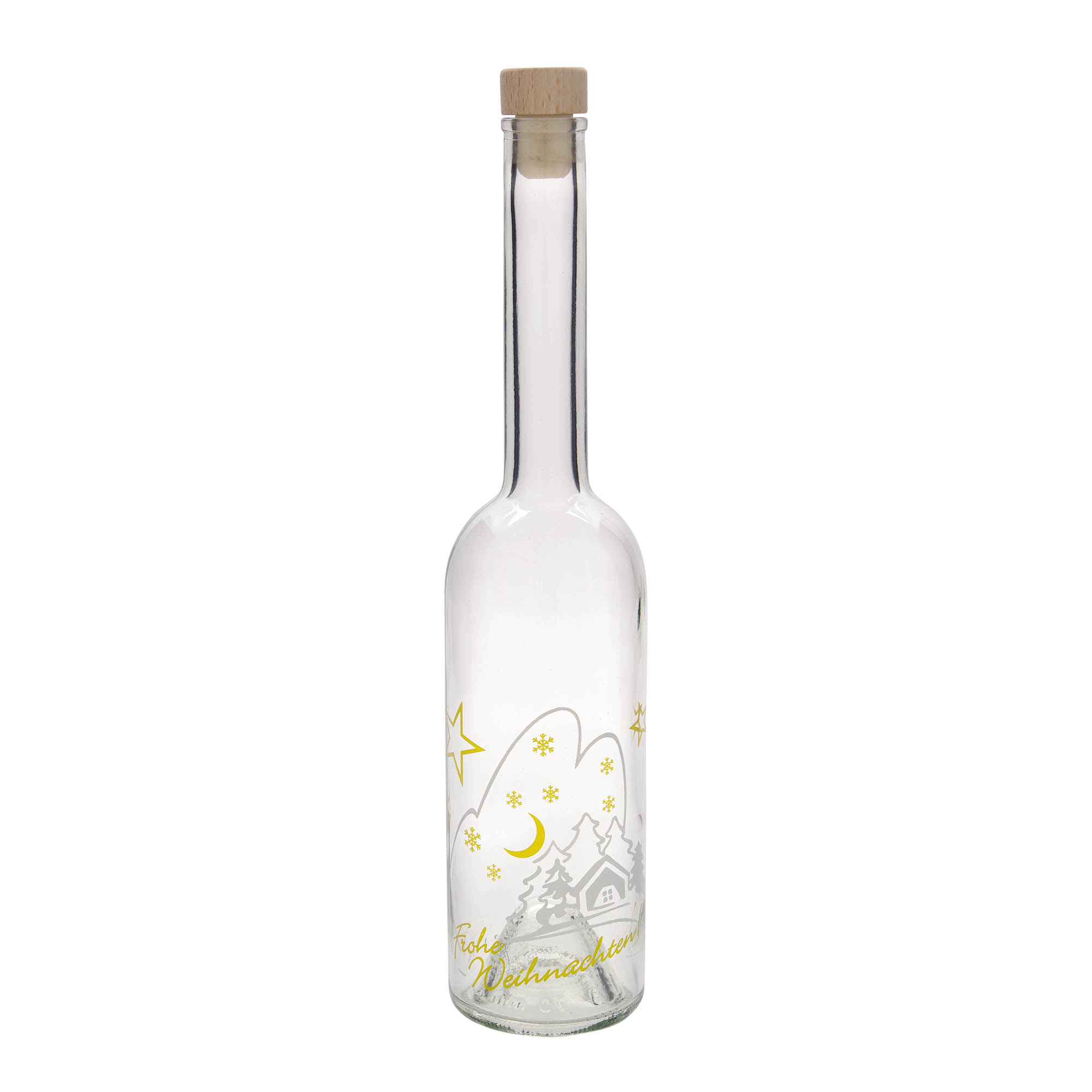 500 ml glasflaska 'Opera', motiv: julidyll, mynning: kork 500 ml glasflaska 'Opera', motiv: julidyll, mynning: kork