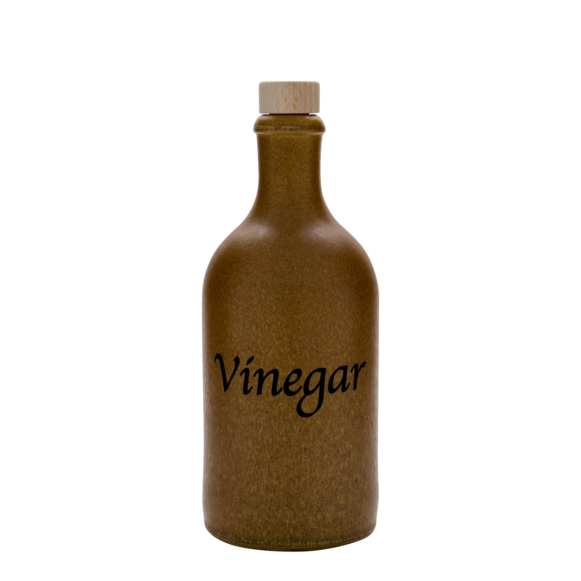 500 ml tonkrus, motiv: vinäger, stengods, brun-kristall, mynning: kork