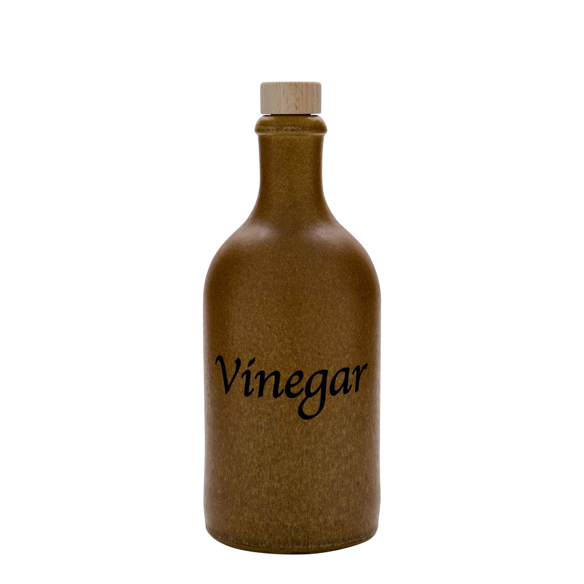 500 ml tonkrus, motiv: vinäger, stengods, brun-kristall, mynning: kork
