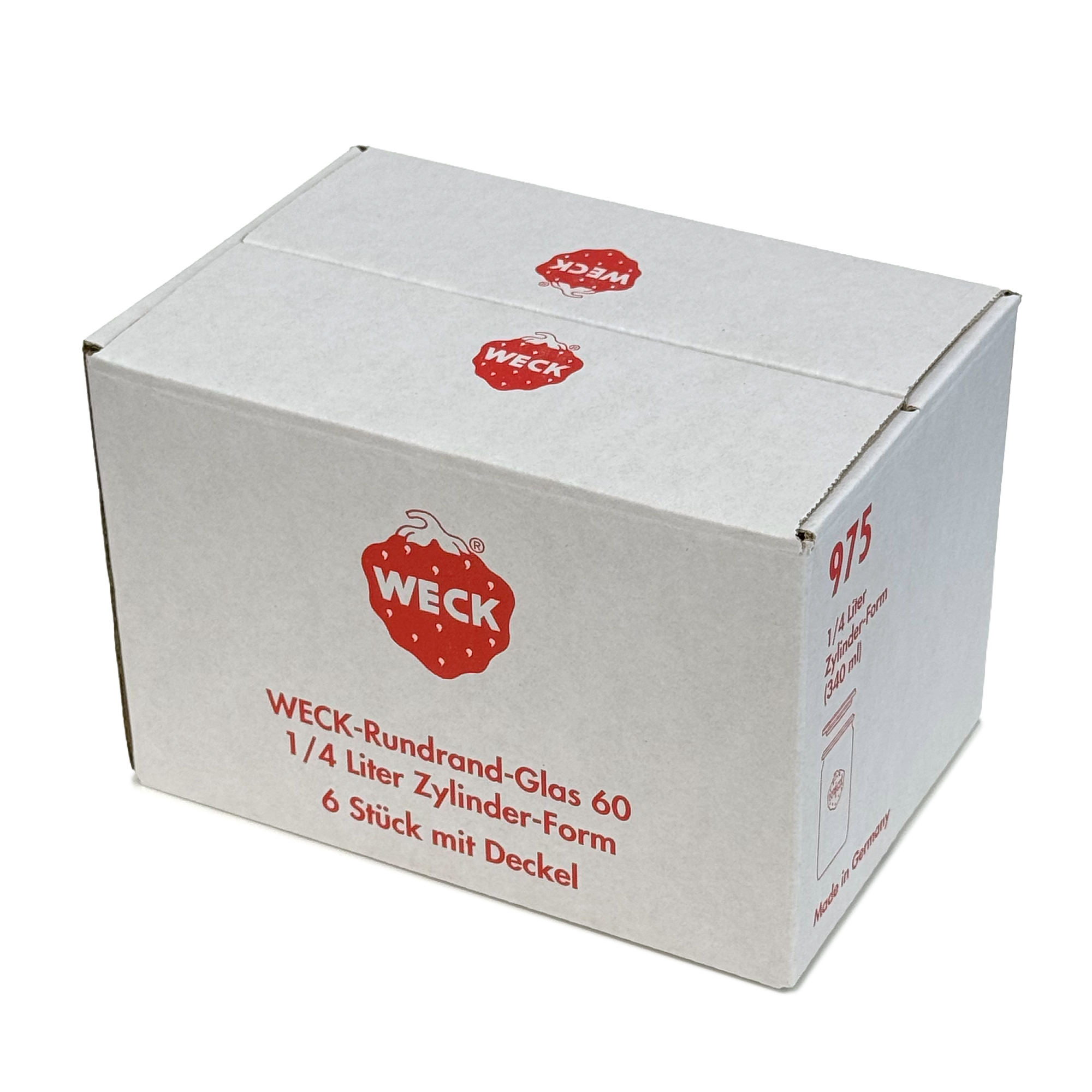 6x 340 ml WECK-cylinderglas med glaslock RR 60