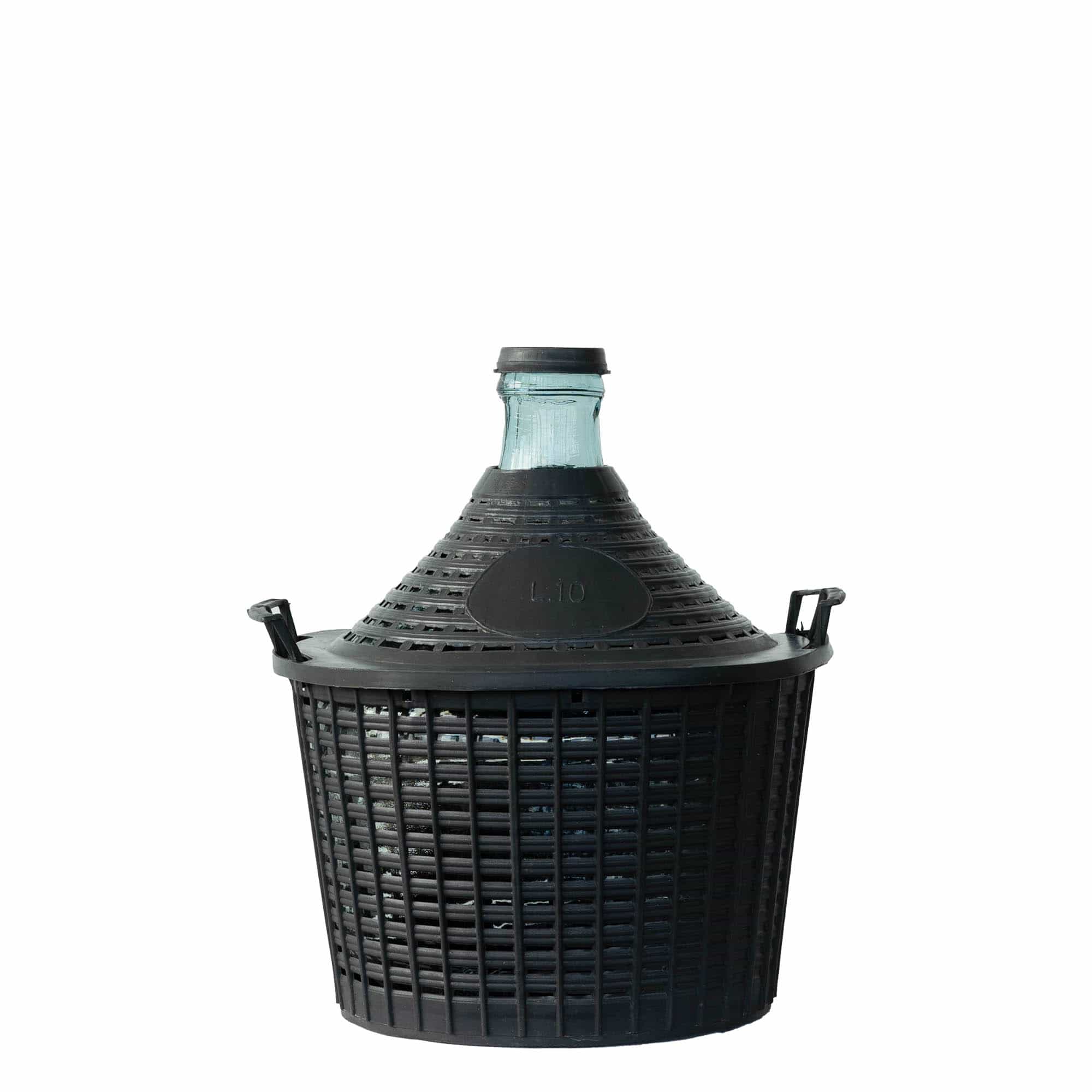 10 l ballongflaska smal hals, glas, mynning: påklämningslock