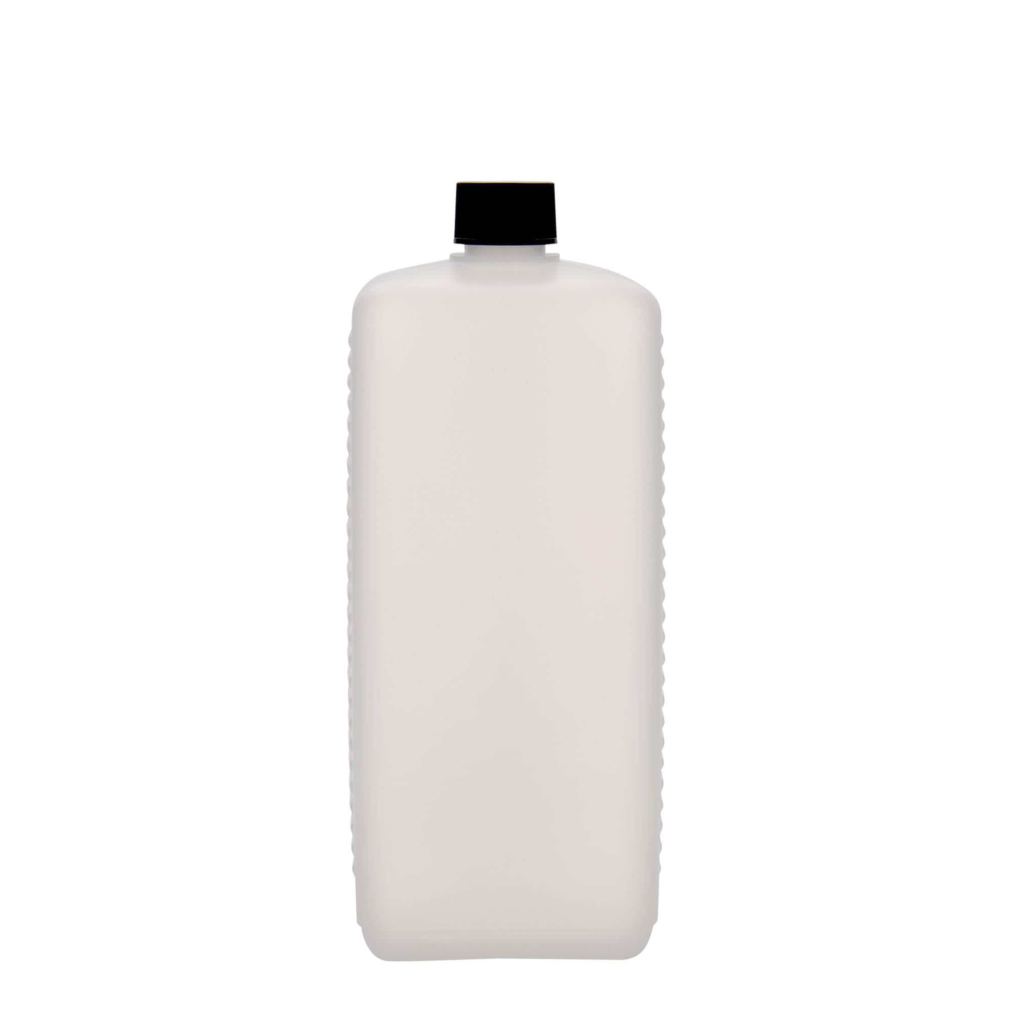 1 000 ml dunkflaska, rektangulär, HDPE-plast, natur, mynning: DIN 25 EPE 1 000 ml dunkflaska, rektangulär, HDPE-plast, natur, mynning: DIN 25 EPE
