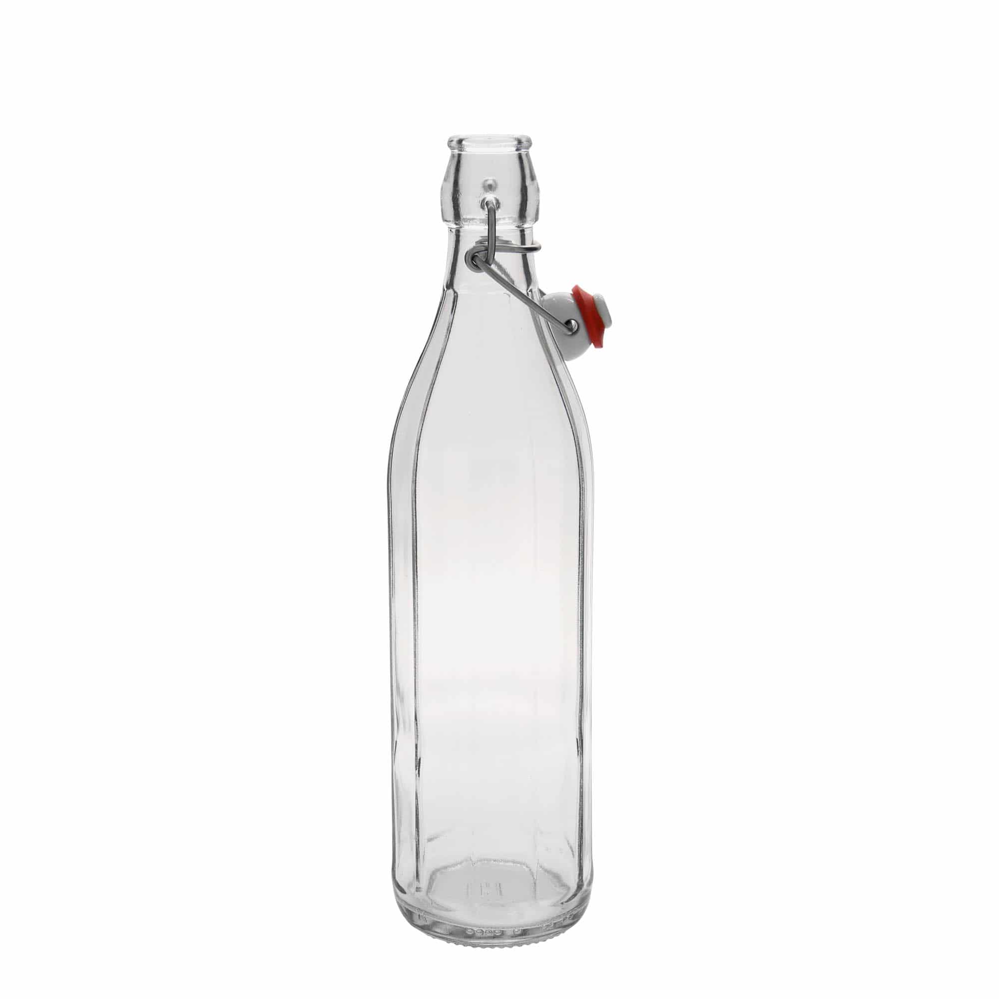 750 ml glasflaska 'Bravo', tiohörnig, öppning: bygelkapsyl