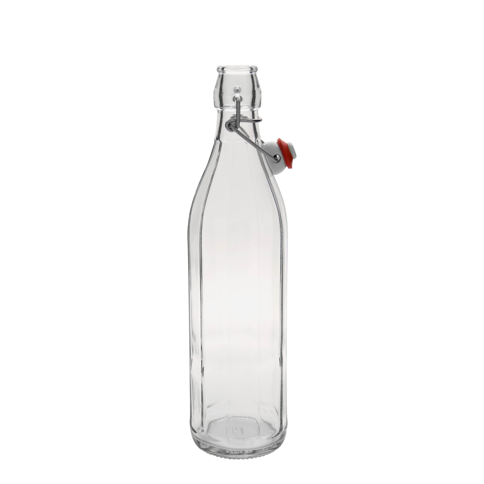750 ml glasflaska 'Bravo', tiohörnig, öppning: bygelkapsyl