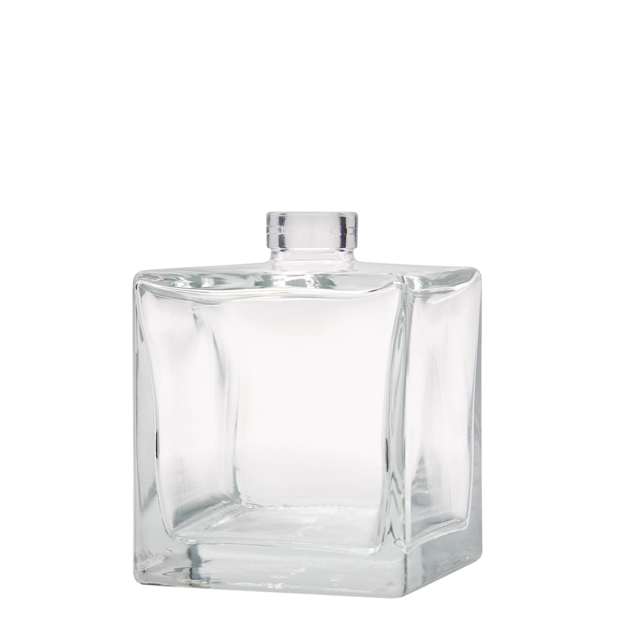500 ml glasflaska 'Cube', kvadratisk, öppning: kork