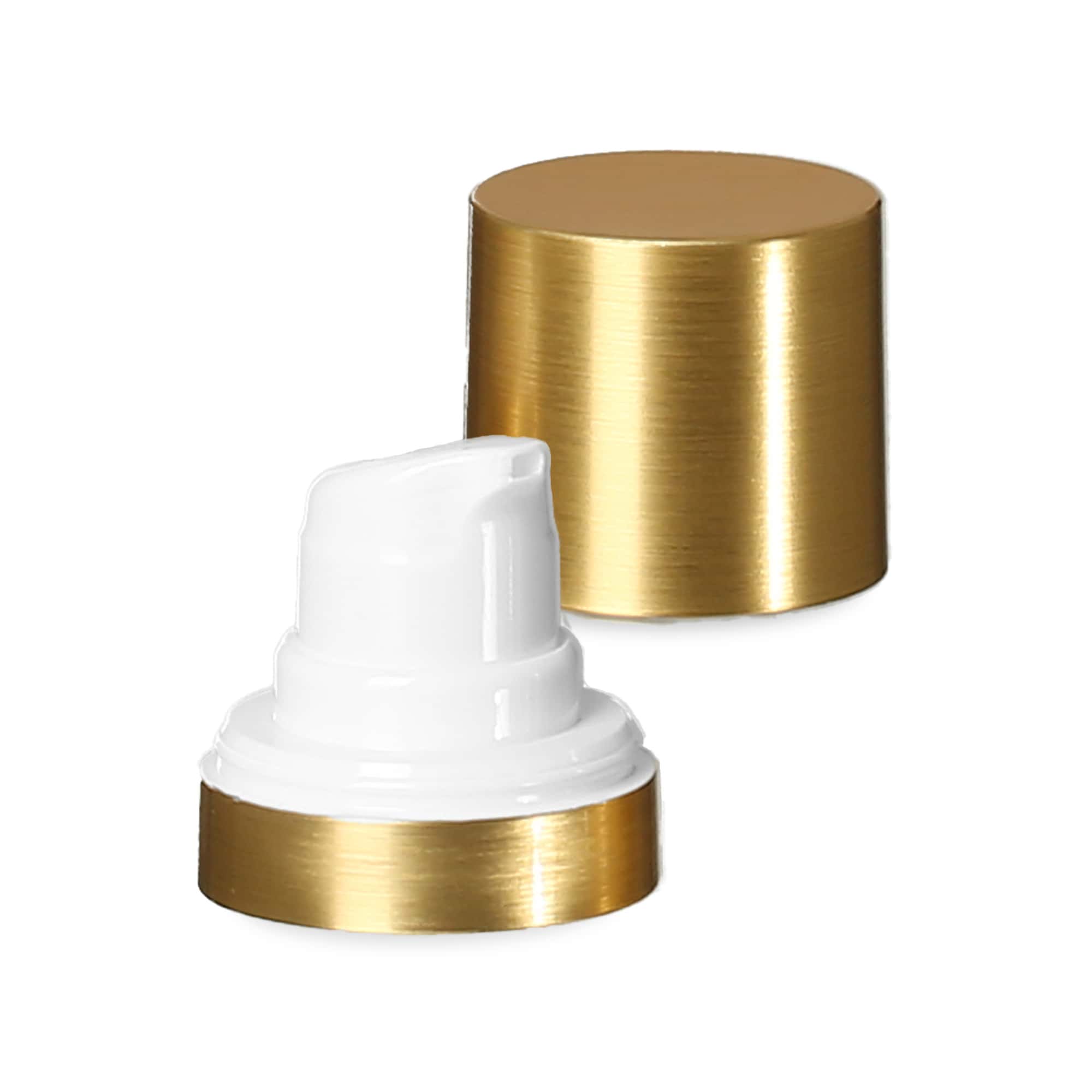 Airless huvud Micro guldkant + vit, glänsande skyddskapsel