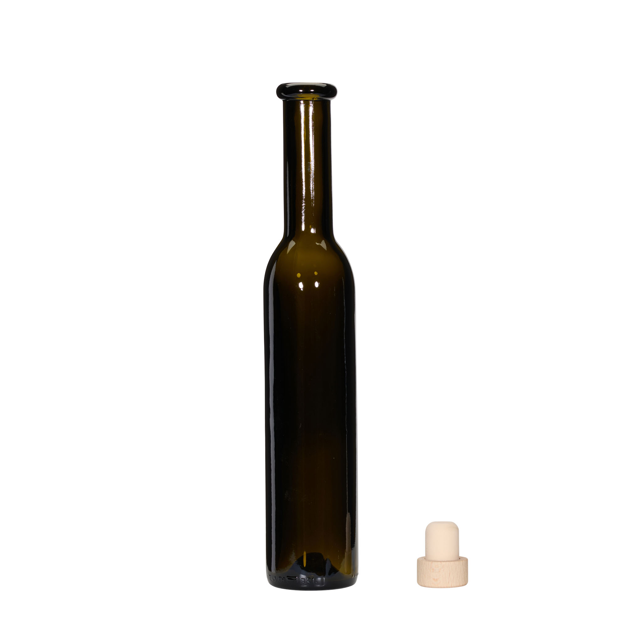 250 ml glasflaska 'Rocky', antikgrön, öppning: kork