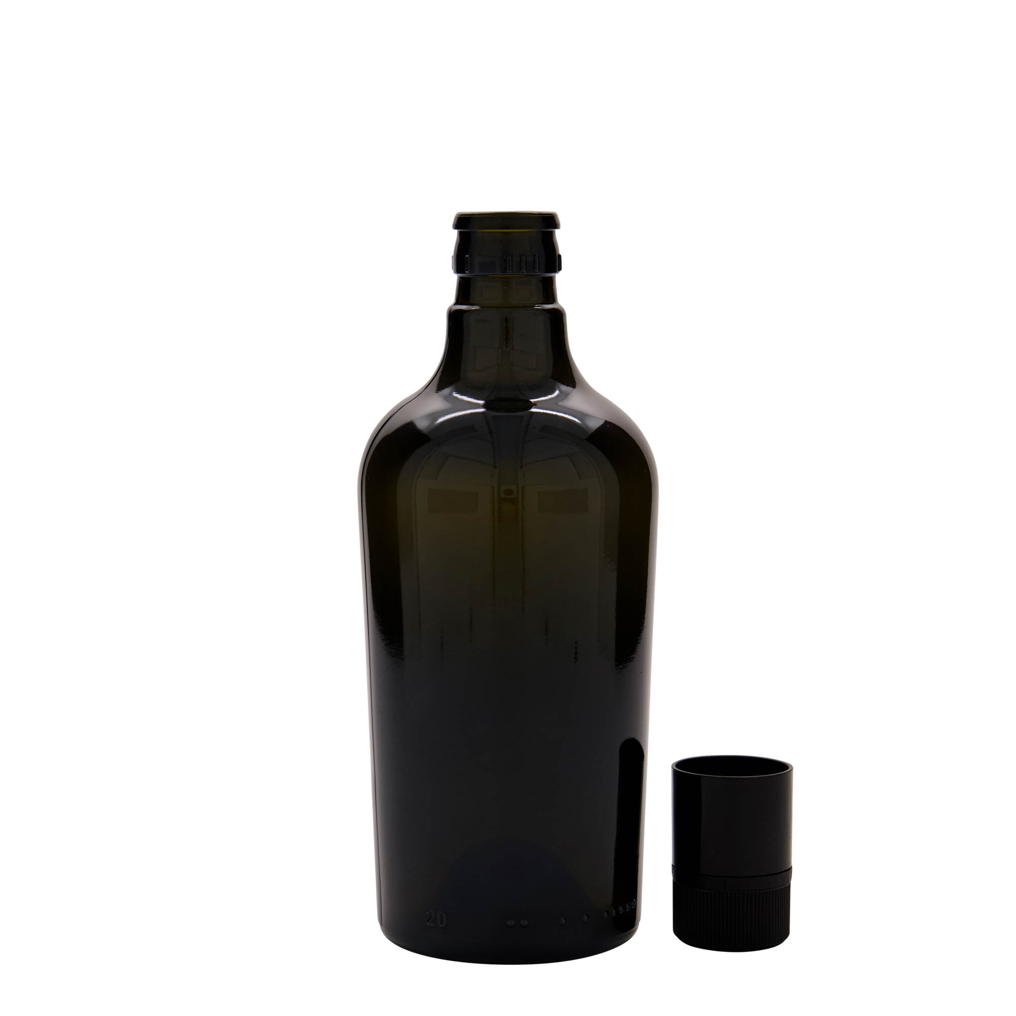 500 ml vinäger-/oljeflaska 'Oleum', glas, antikgrön, mynning: DOP 500 ml vinäger-/oljeflaska 'Oleum', glas, antikgrön, mynning: DOP