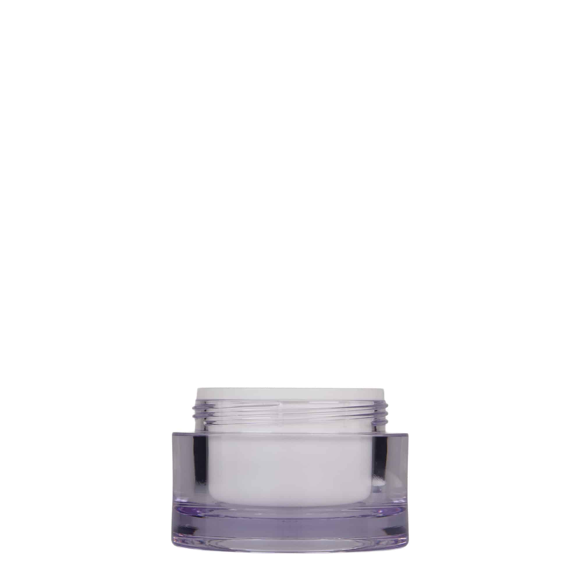 50 ml burk, SAN-plast, vit, mynning: skruvkapsel