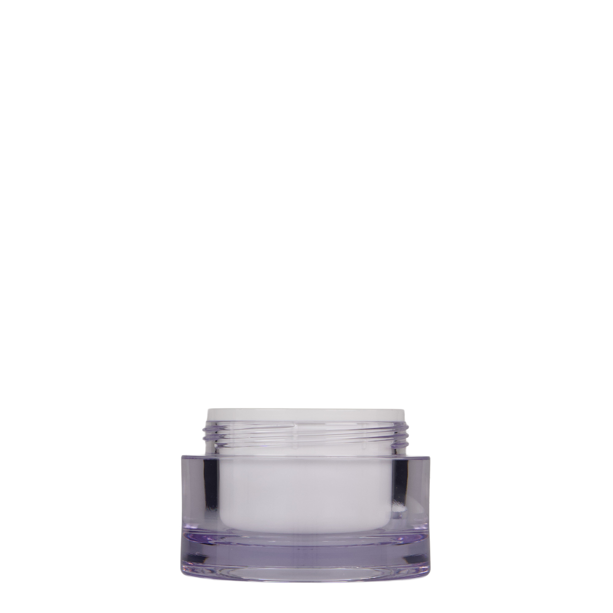 50 ml burk, SAN-plast, vit, öppning: skruvlock