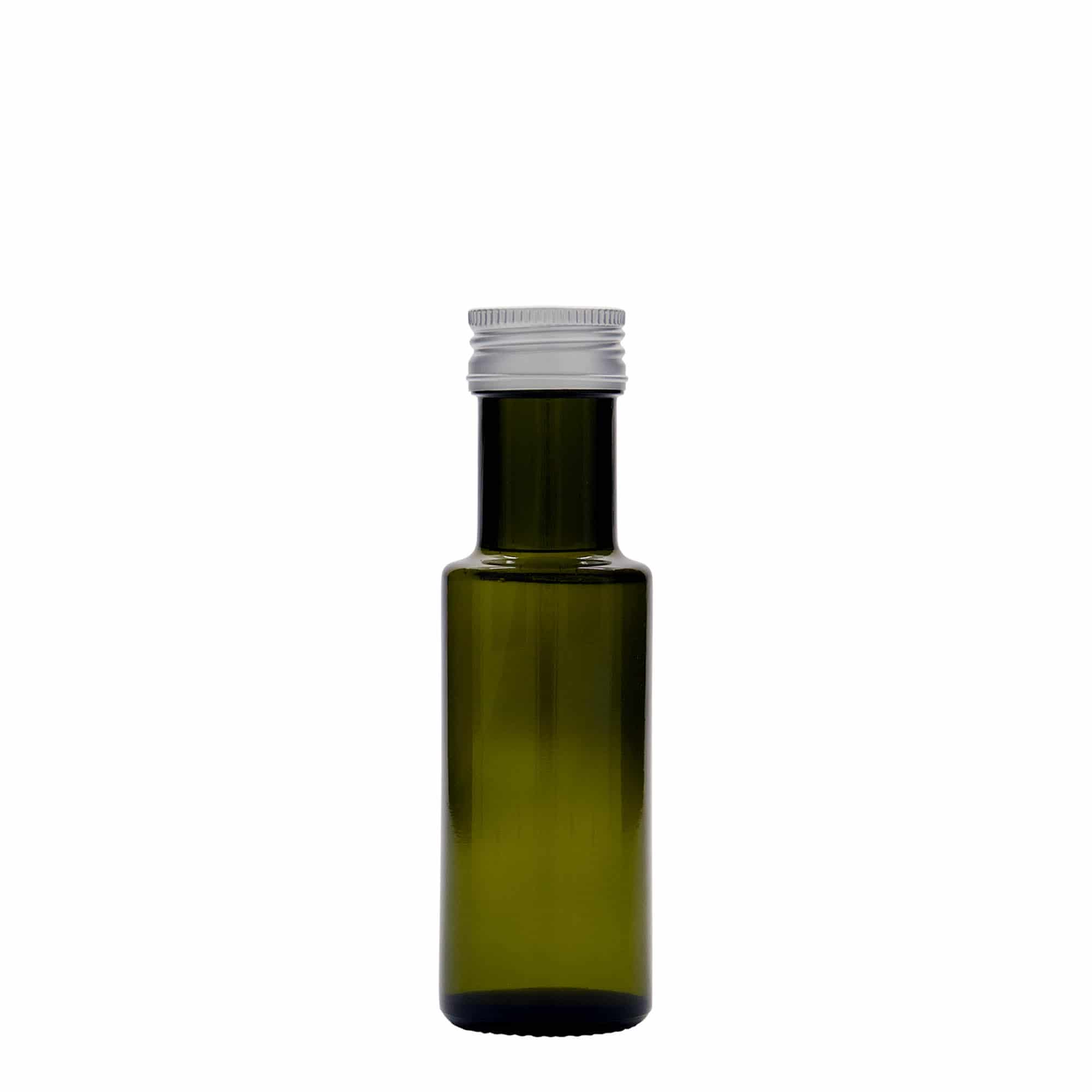 100 ml glasflaska 'Dorica', antikgrön, öppning: PP 31,5