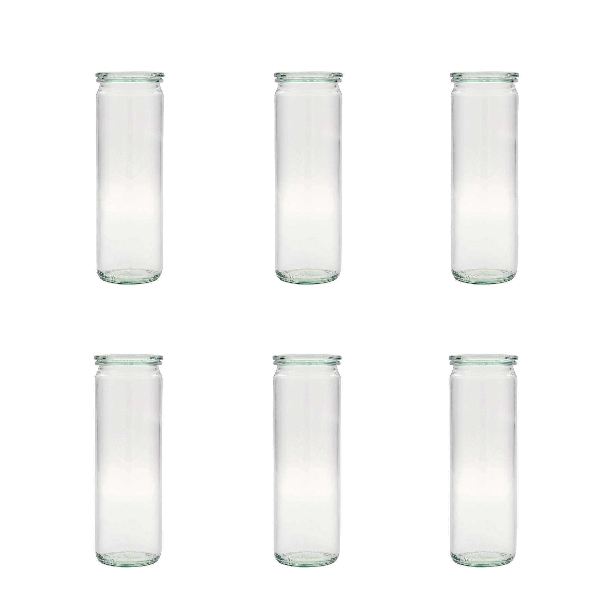 6x 600 ml WECK-cylinderglas med glaslock RR 60