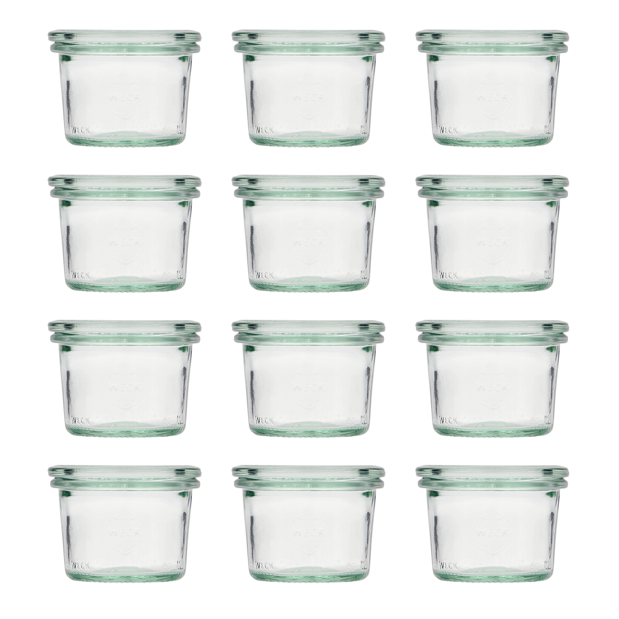 12x 80 ml WECK-störtglas med glaslock RR 60