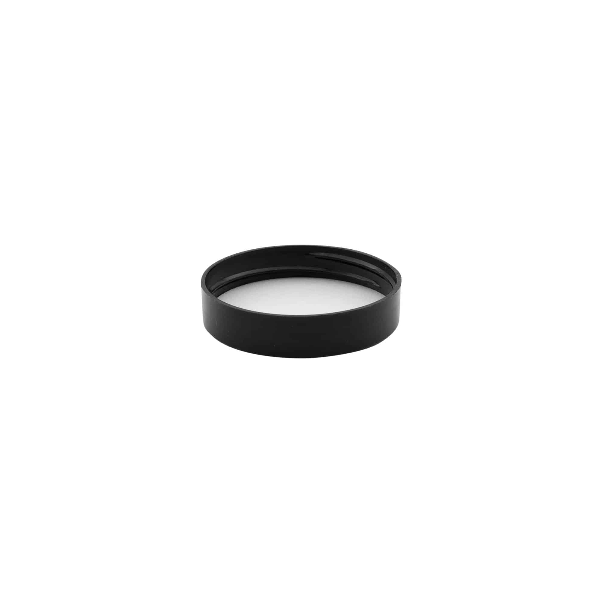 Skruvlock, PP-plast, svart, för mynning: 48/400