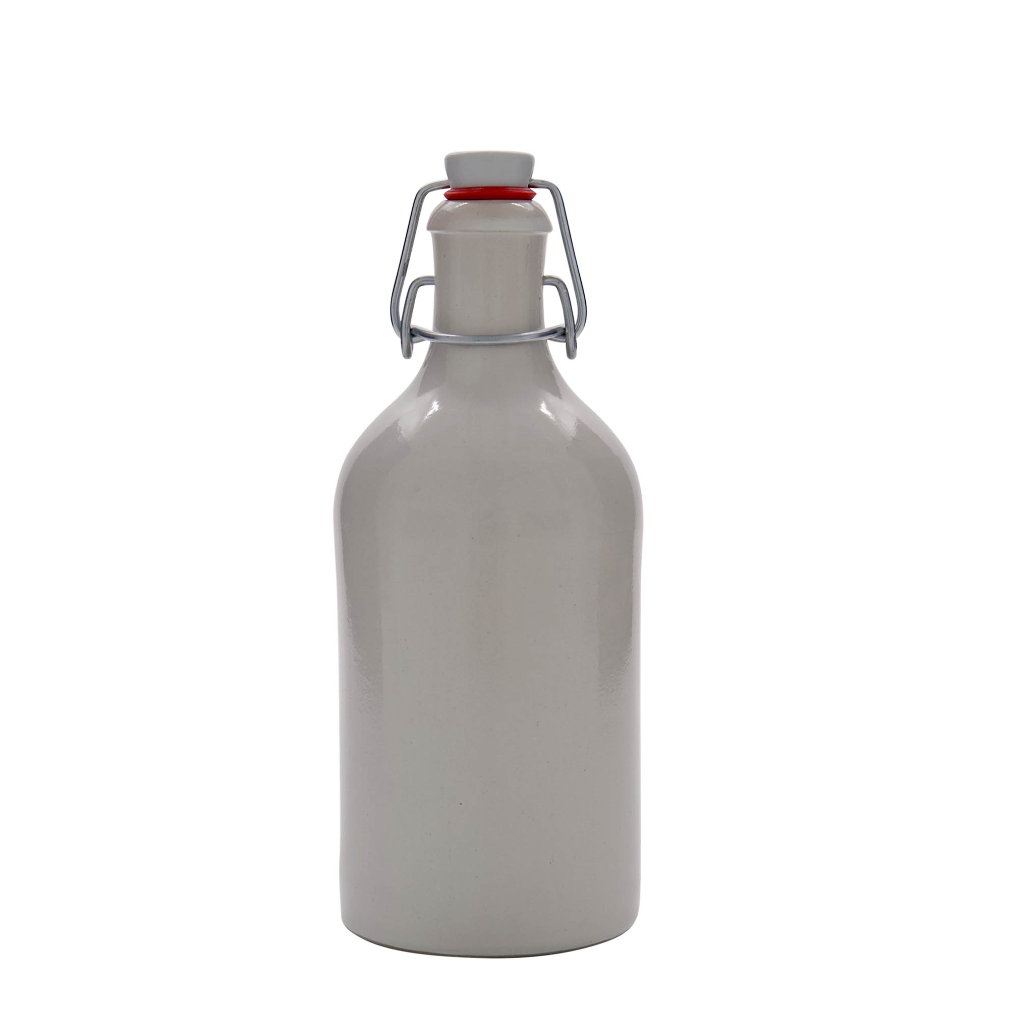 500 ml lerkrus, stengods, vitt, öppning: bygelstängning