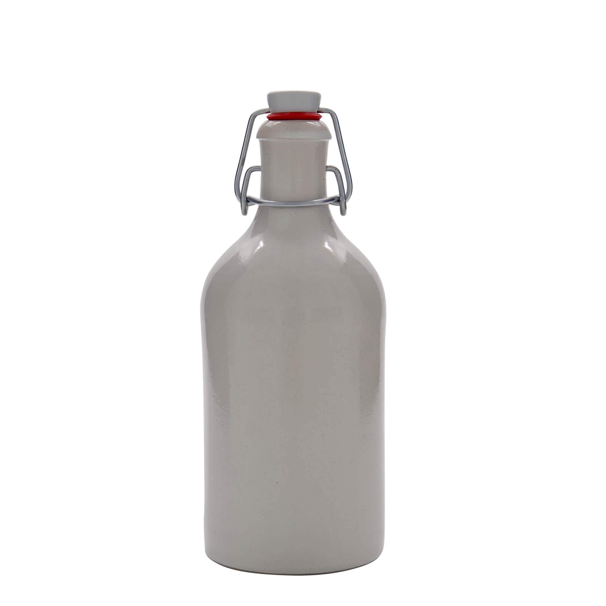 500 ml lerkrus, stengods, vitt, öppning: bygelstängning
