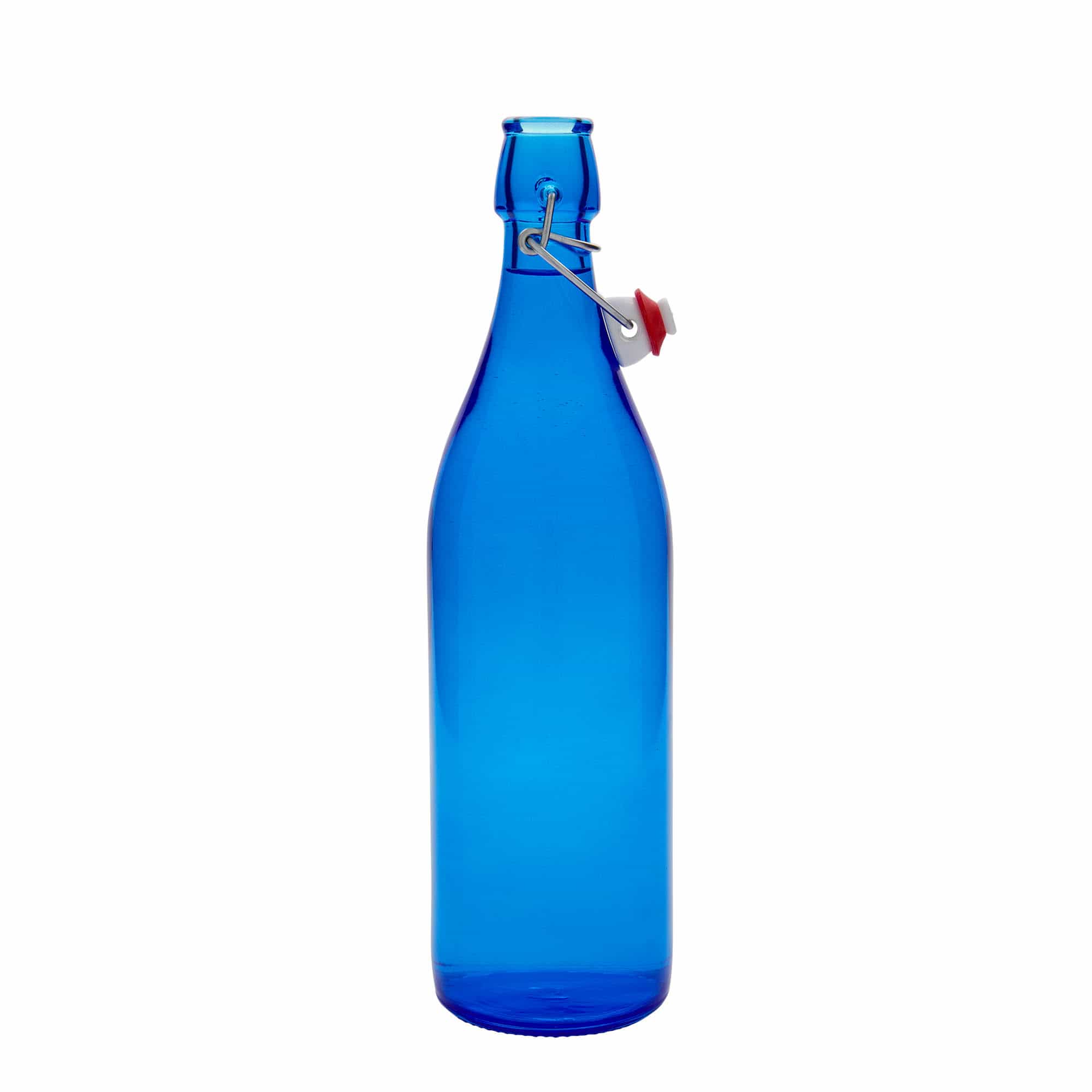 1 000 ml glasflaska 'Giara', blå, mynning: patentkork