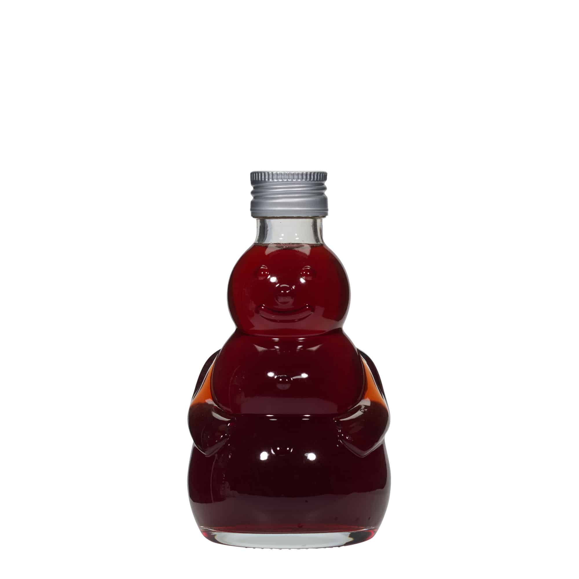 200 ml glasflaska 'Snögubbe', mynning: PP 28