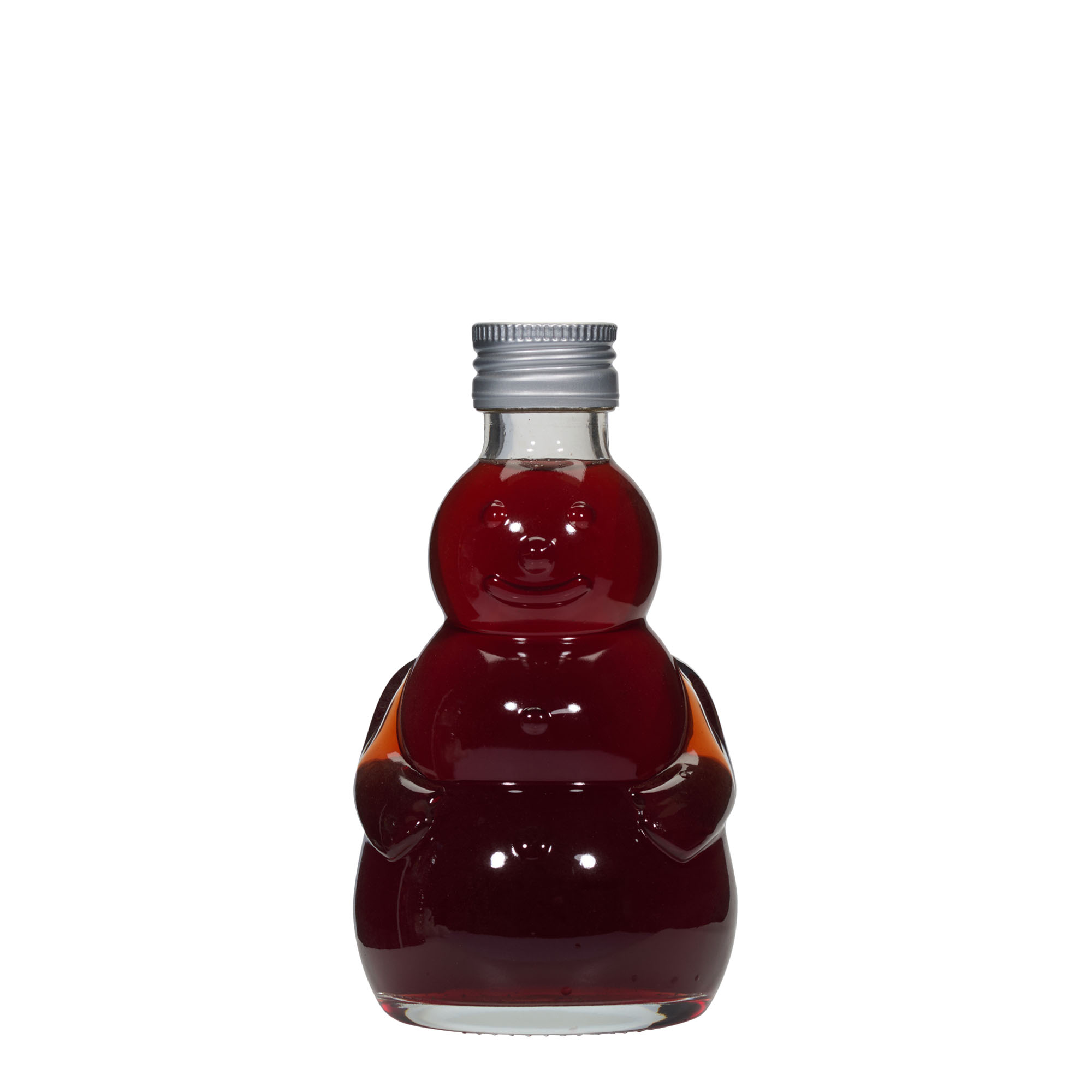 200 ml glasflaska 'Snögubbe', öppning: PP 28