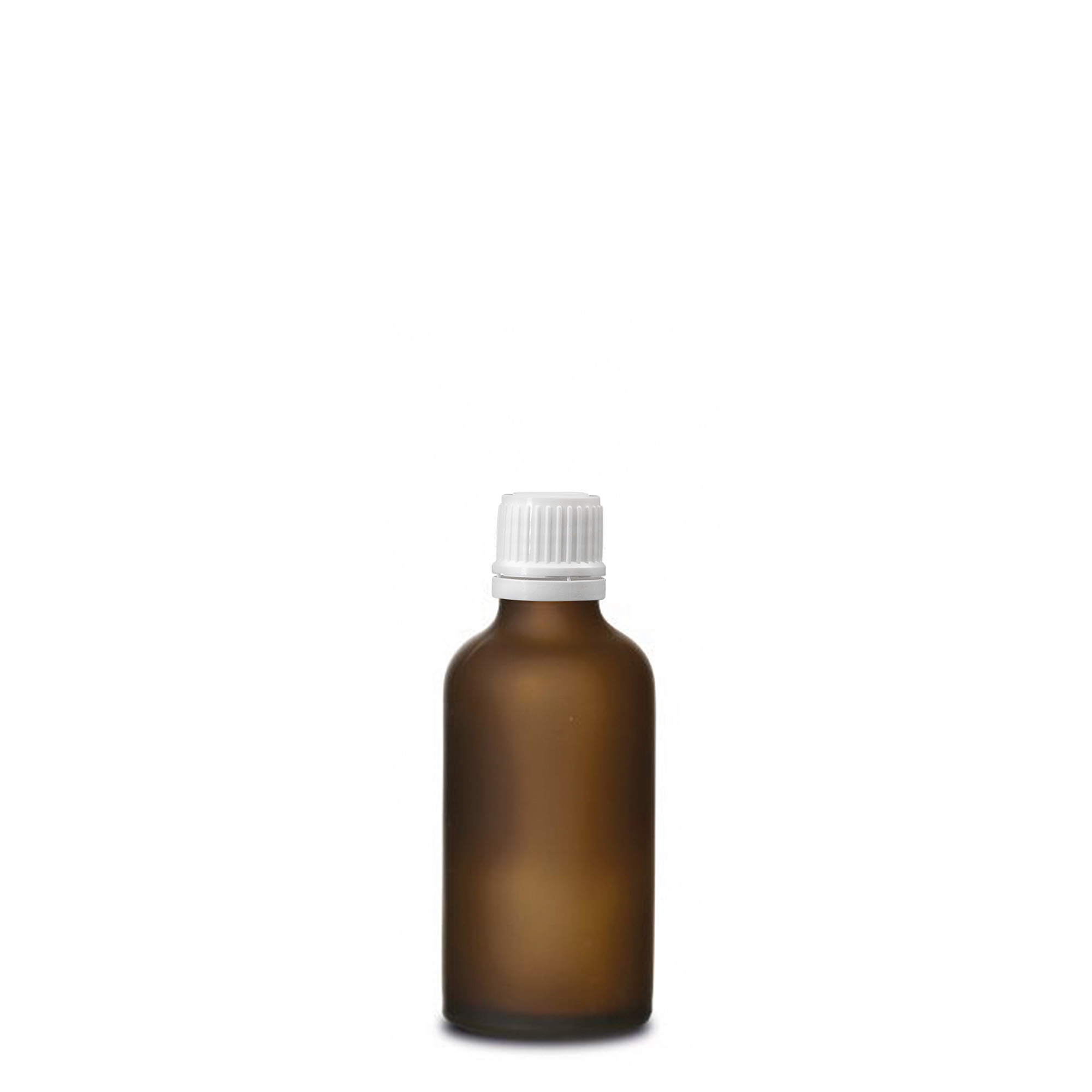 50 ml medicinflaska, glas, brun frostad, mynning: DIN 18