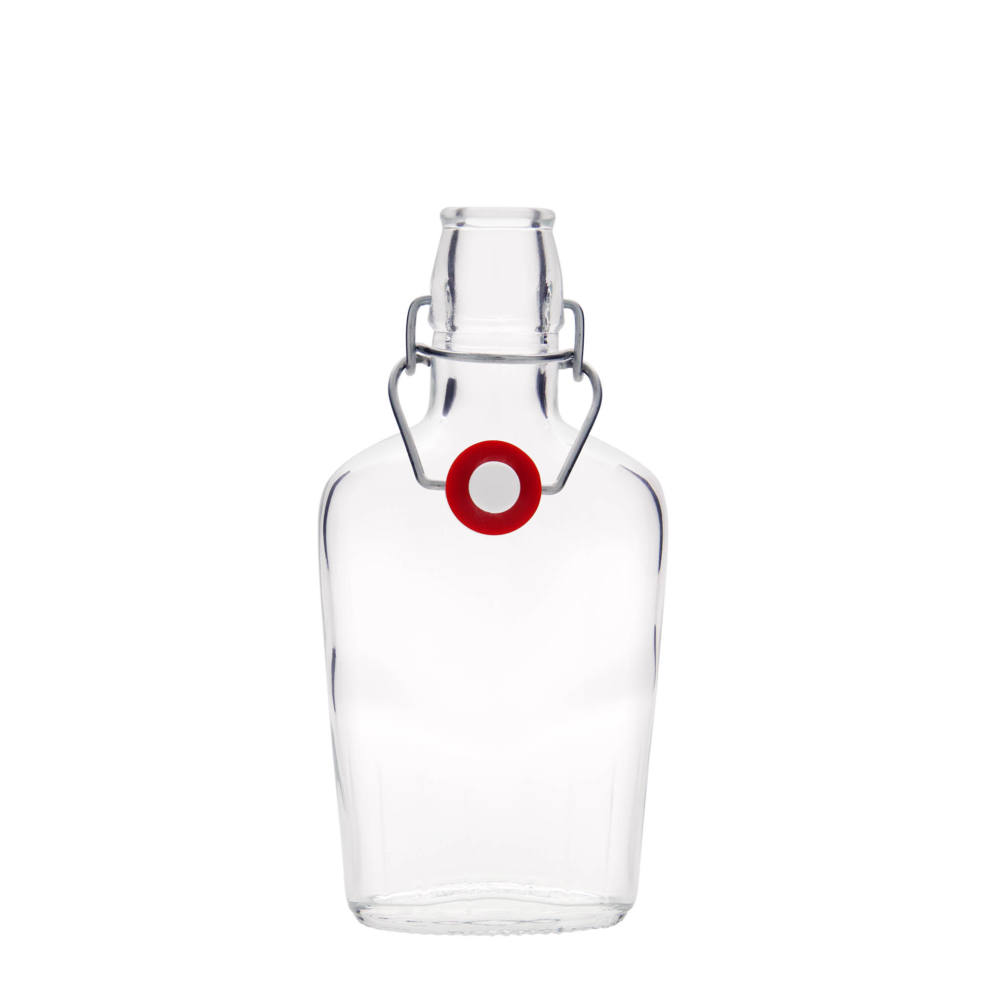 250 ml glasflaska 'Fiaschetta', oval, mynning: klämma