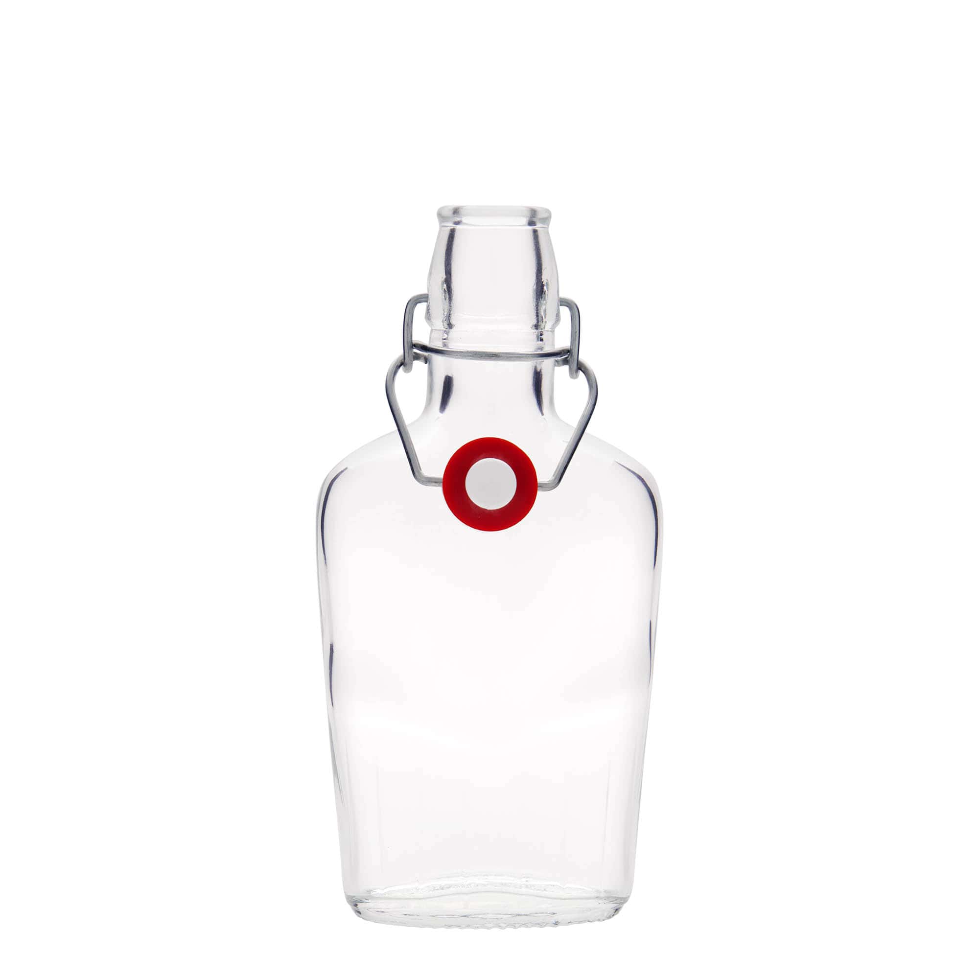 250 ml glasflaska 'Fiaschetta', oval, mynning: klämma