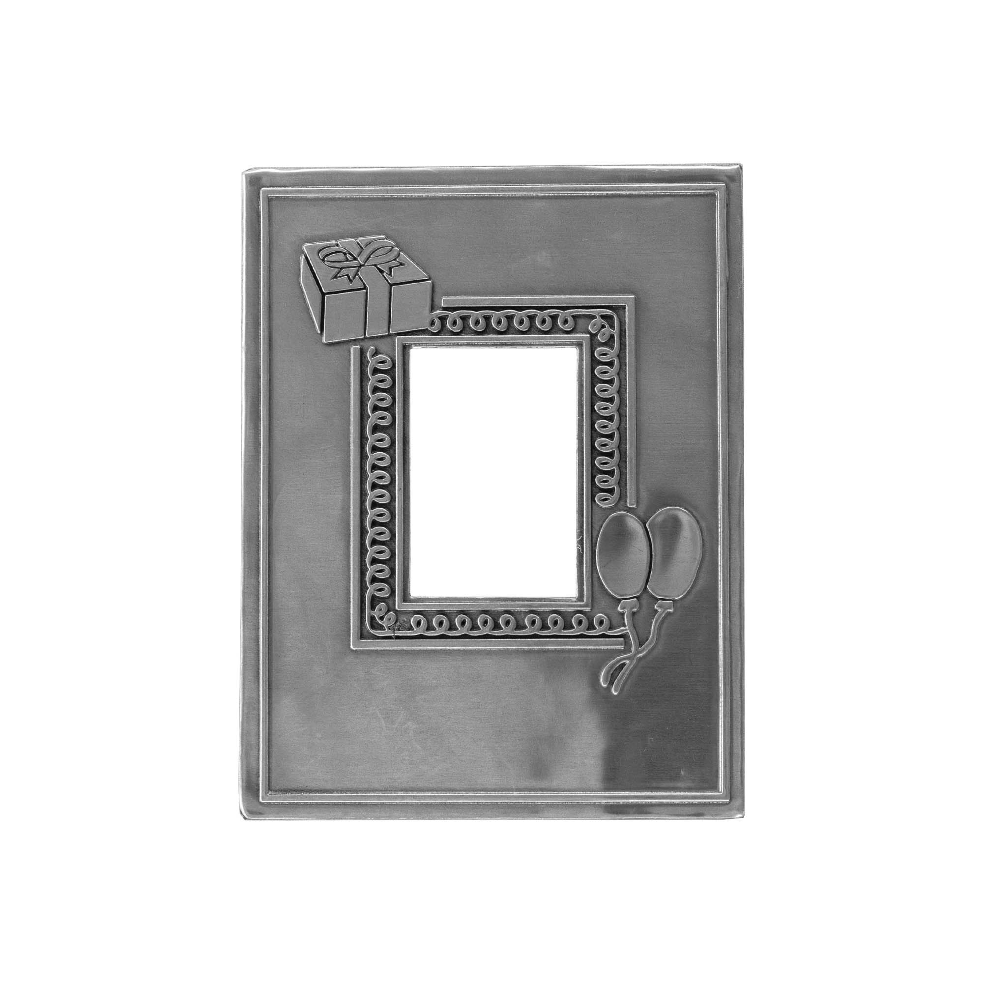 Tennetikett 'Foto', rektangulär, metall, silver