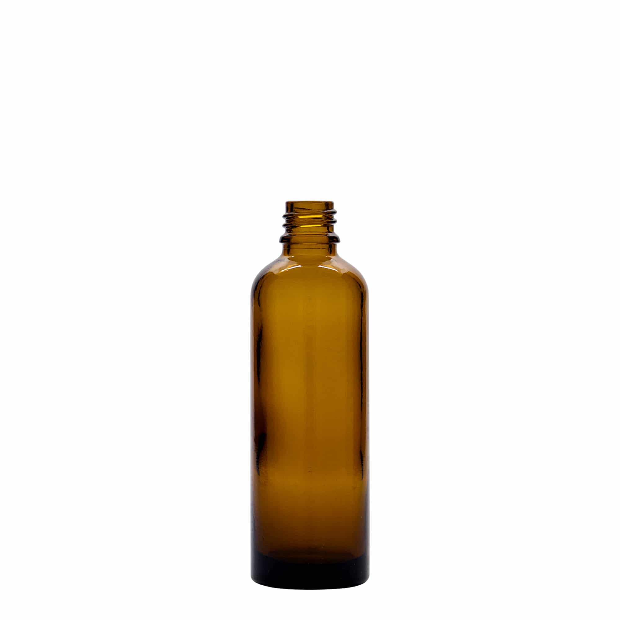 75 ml medicinflaska, glas, brun, mynning: DIN 18