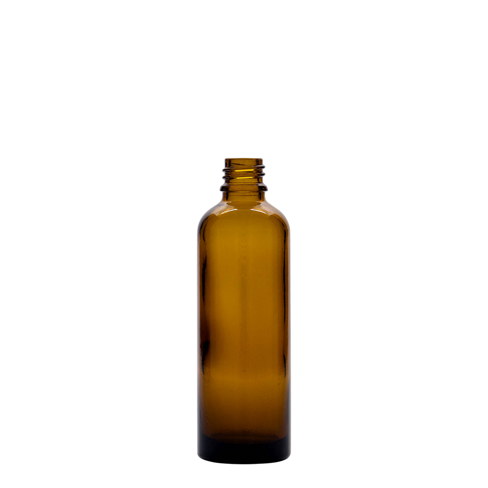 75 ml medicinflaska, glas, brun, mynning: DIN 18 75 ml medicinflaska, glas, brun, mynning: DIN 18