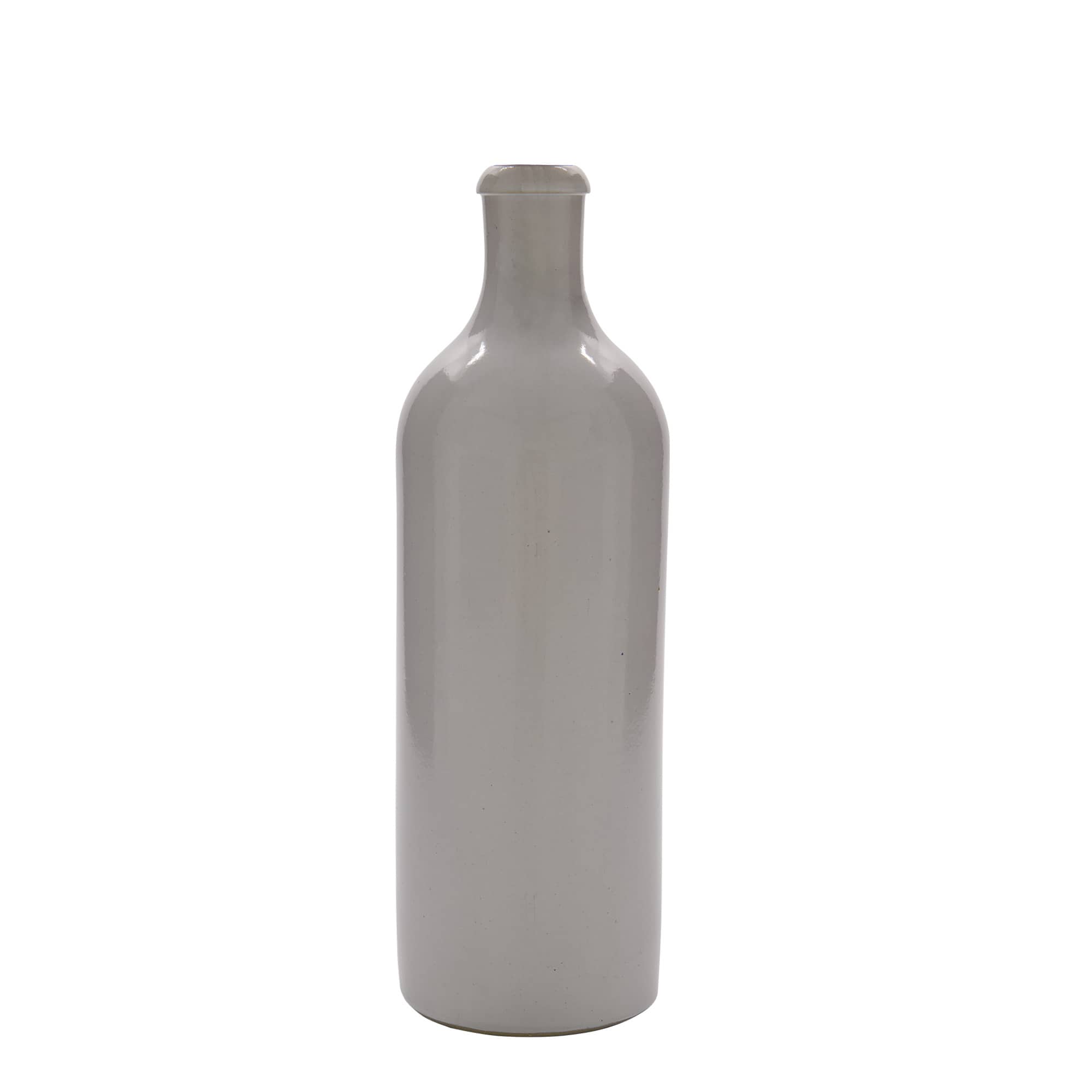 750 ml lerkrus, stengods, vitt, öppning: bygelstängning