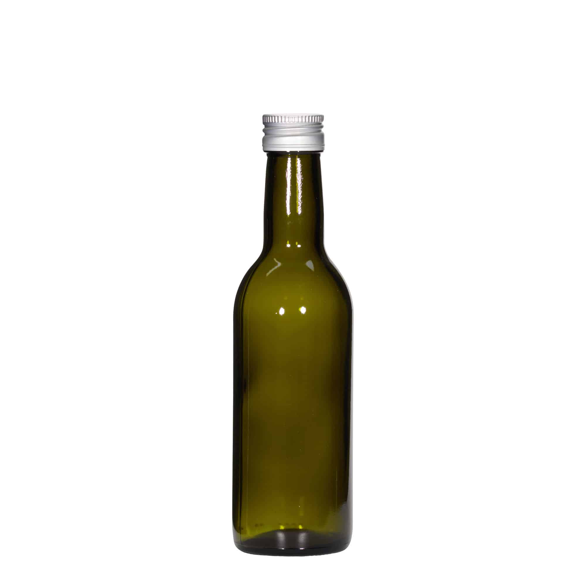250 ml glasflaska 'Bordeaux', antikgrön, mynning: PP 28