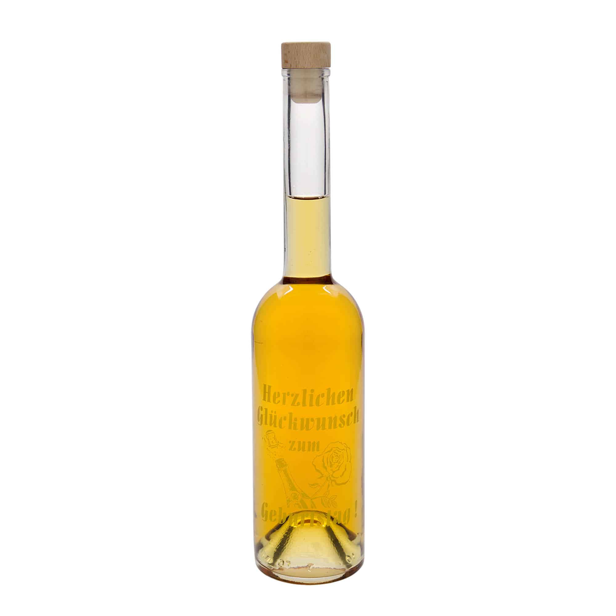 500 ml glasflaska 'Opera', motiv: Apple, mynning: kork