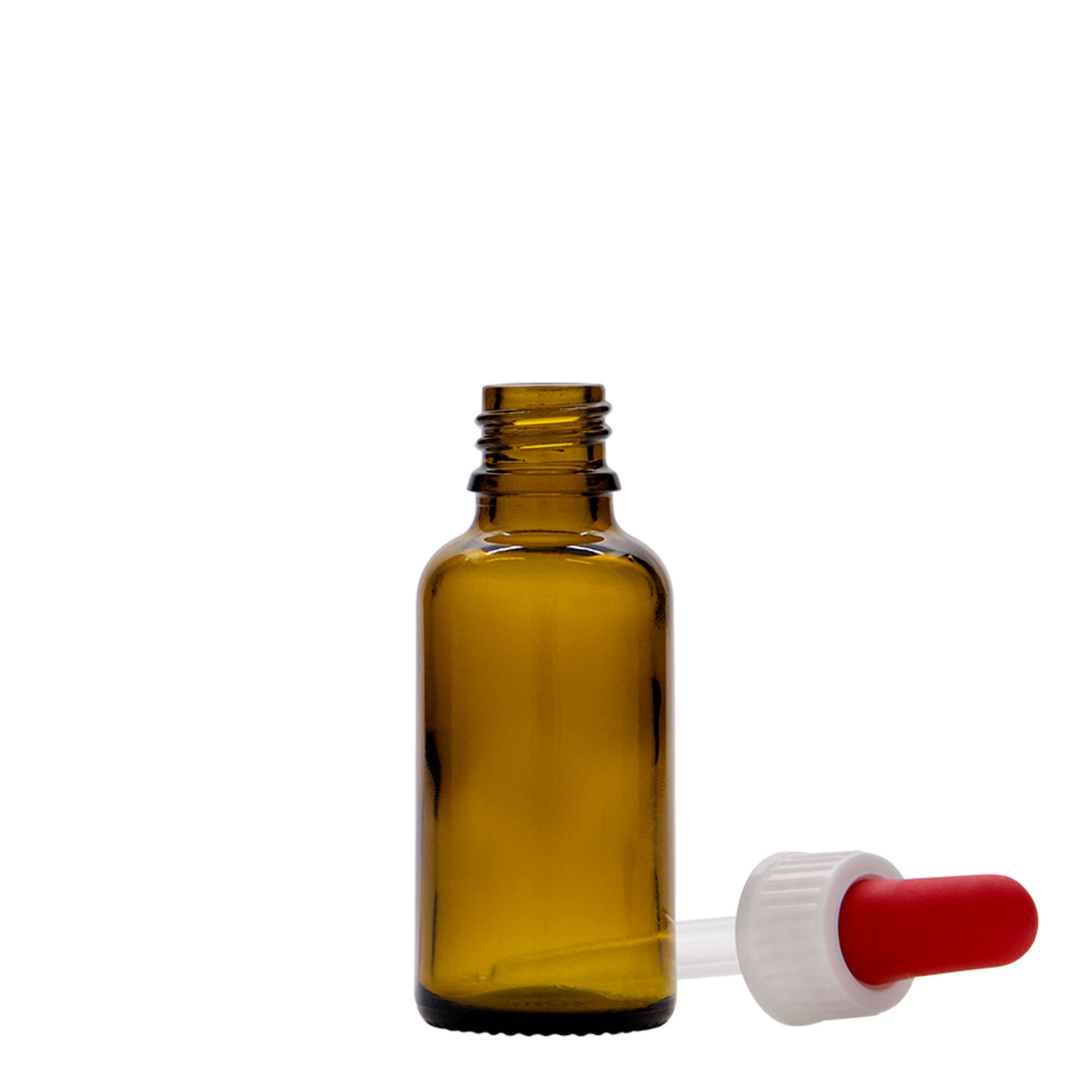 30 ml pipettflaska medicin, glas, brun, mynning: DIN 18