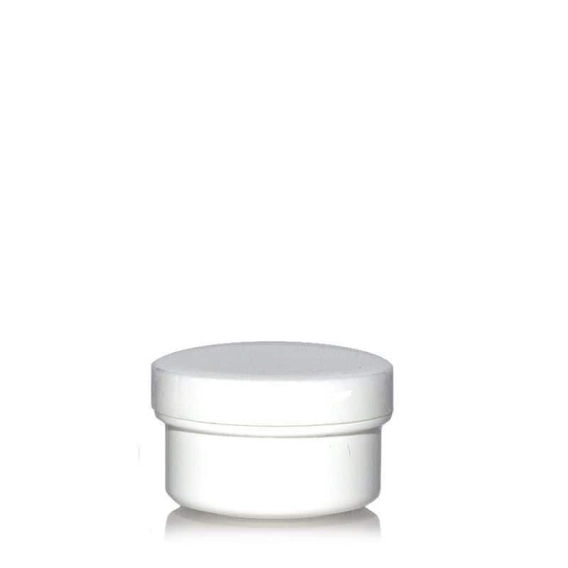 6 ml plastburk 'White Line', PP, vit, mynning: skruvkapsel