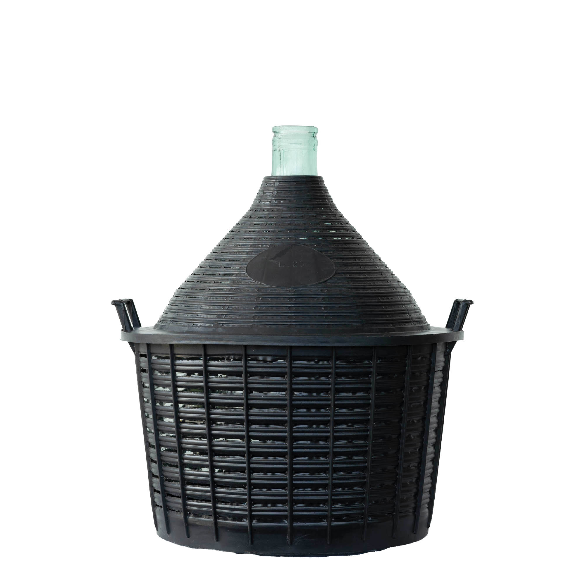 25 l ballongflaska med smal hals, glas, öppning: påklämd lock 25 l ballongflaska med smal hals, glas, öppning: påklämd lock