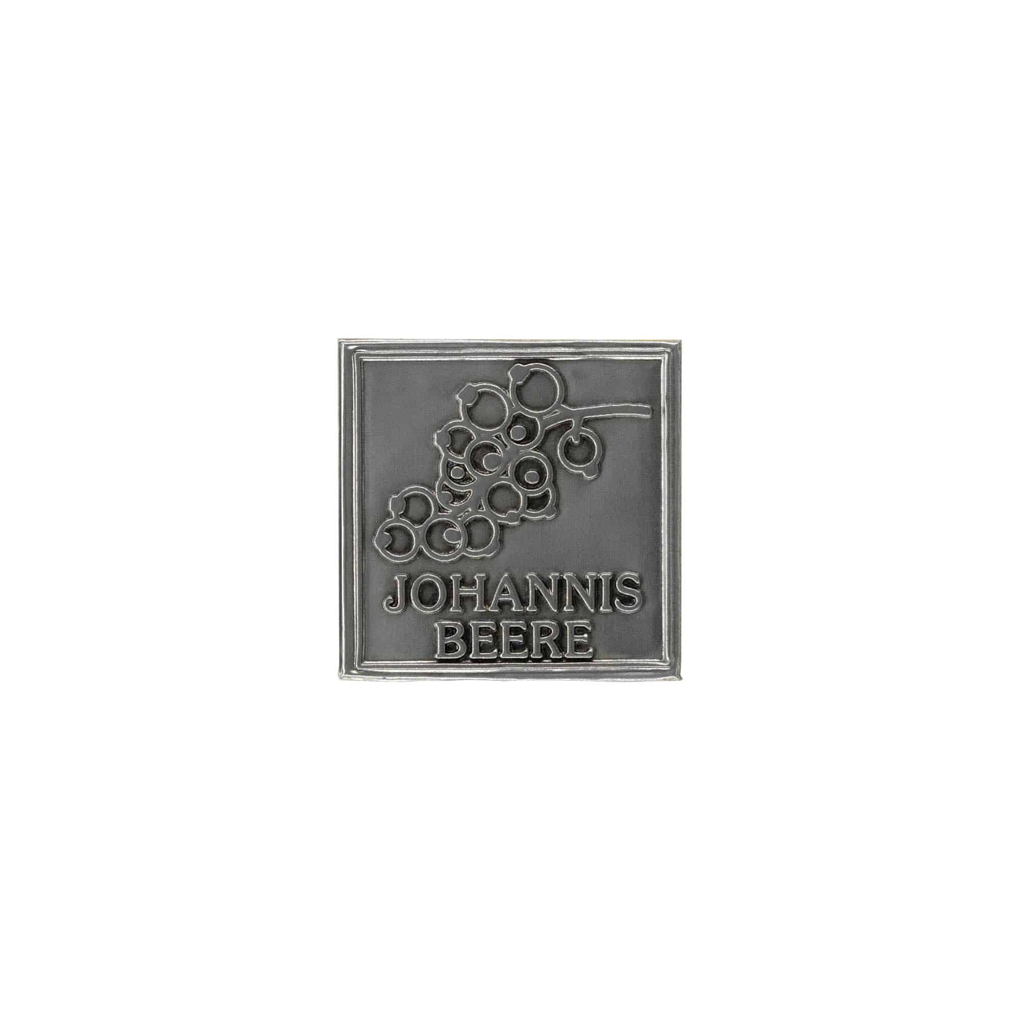 Tennetikett 'Vinbär', kvadratisk, metall, silver Tennetikett 'Vinbär', kvadratisk, metall, silver