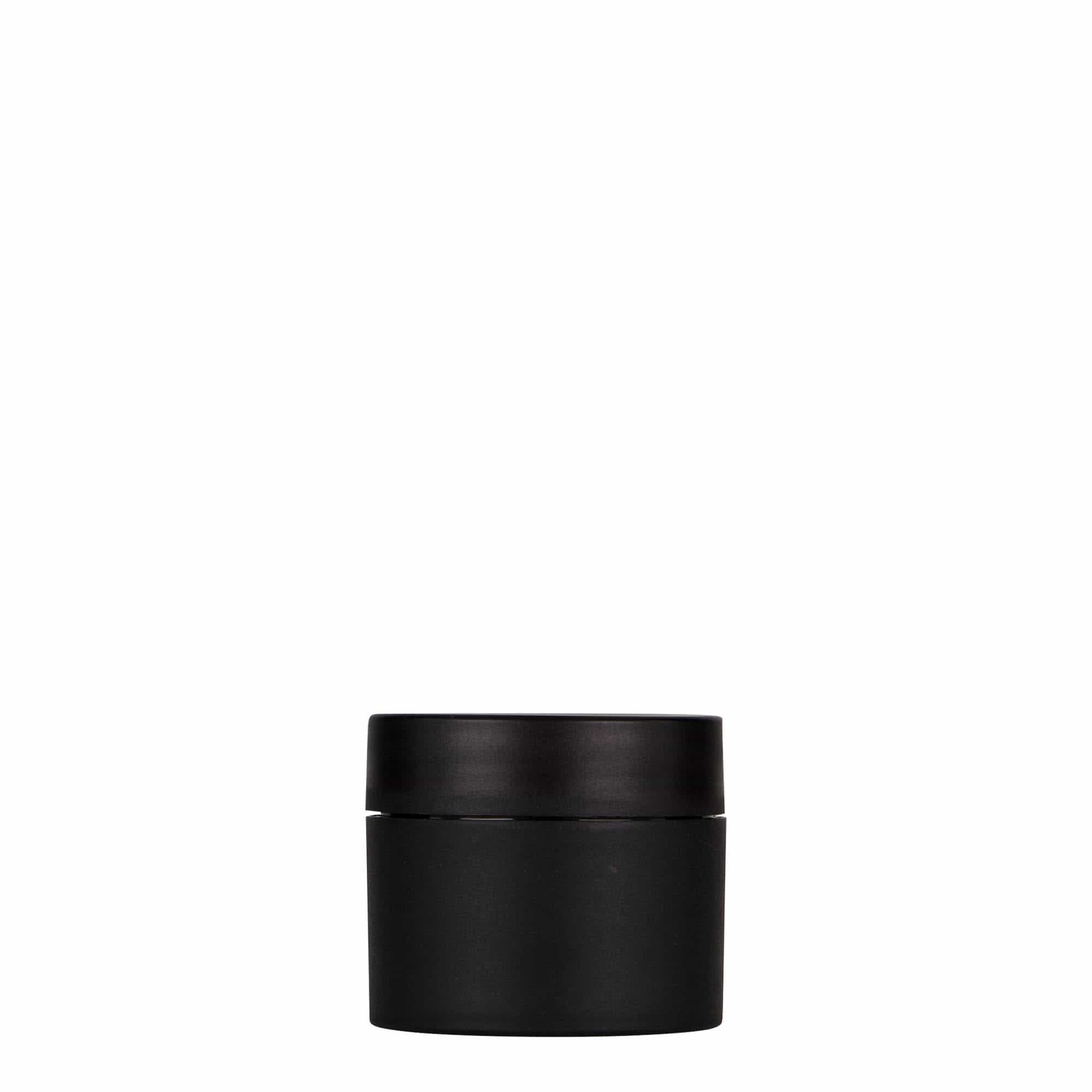30 ml plastburk 'Antonella', PP, svart, öppning: skruvlock