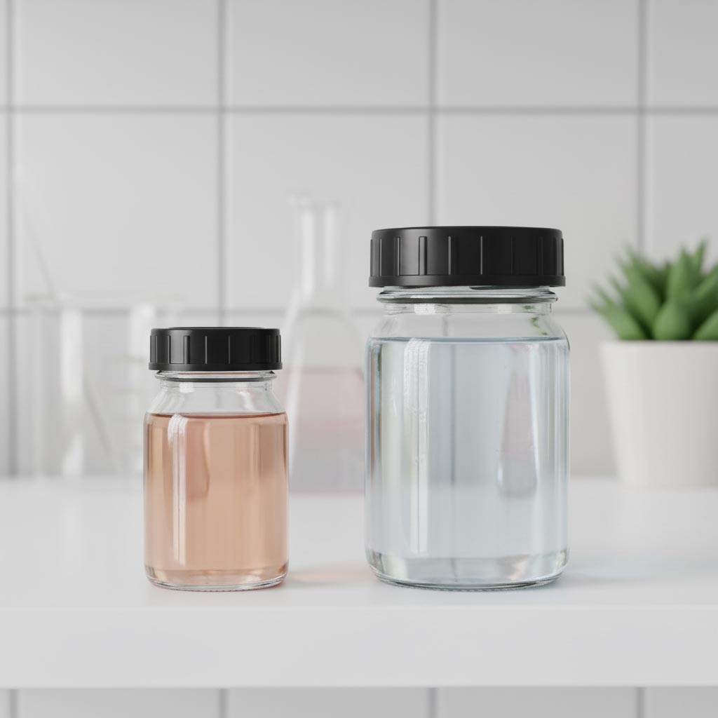 30 ml vid halsglas, mynning: DIN 32 30 ml vid halsglas, mynning: DIN 32