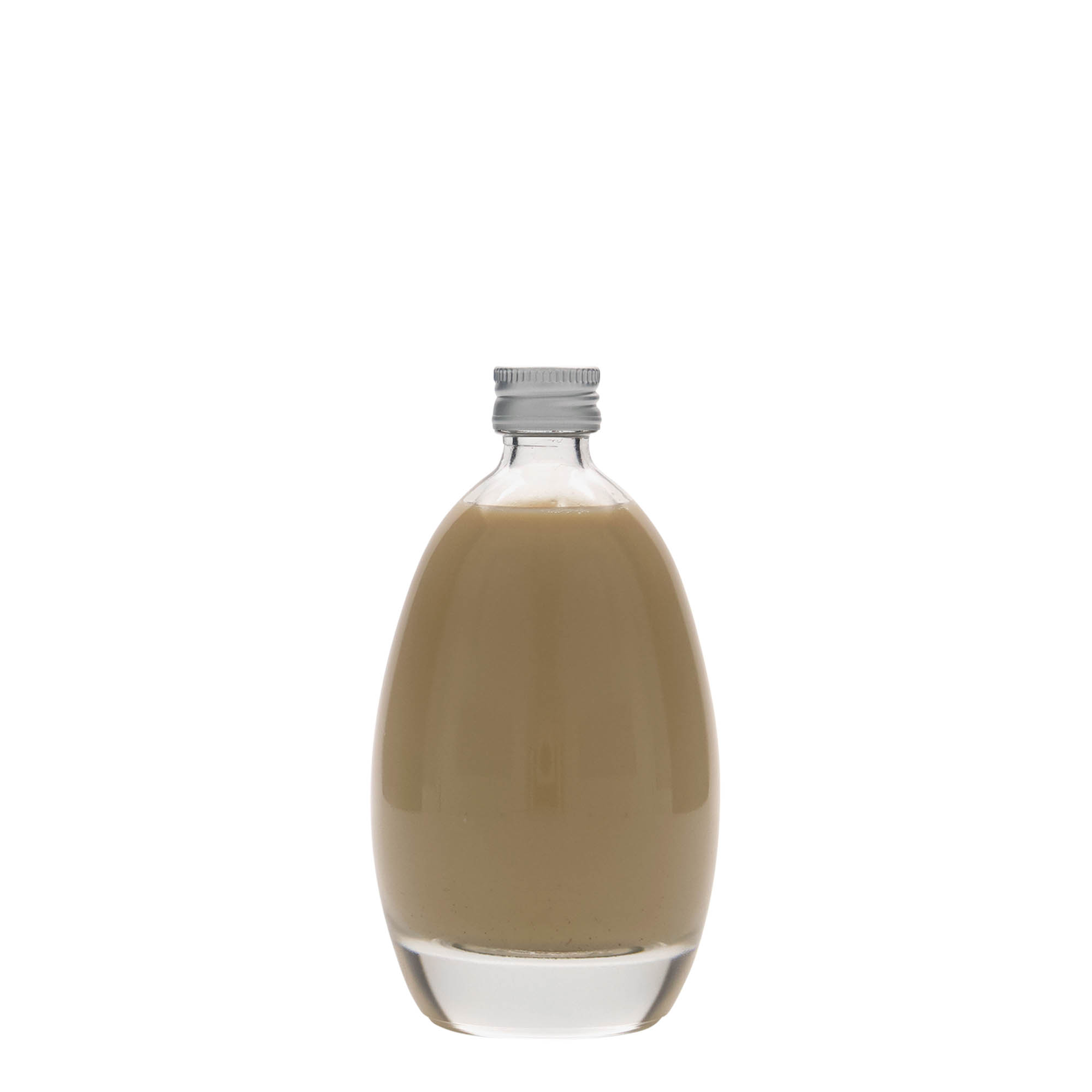 100 ml glasflaska 'ägg', öppning: PP 18 100 ml glasflaska 'ägg', öppning: PP 18