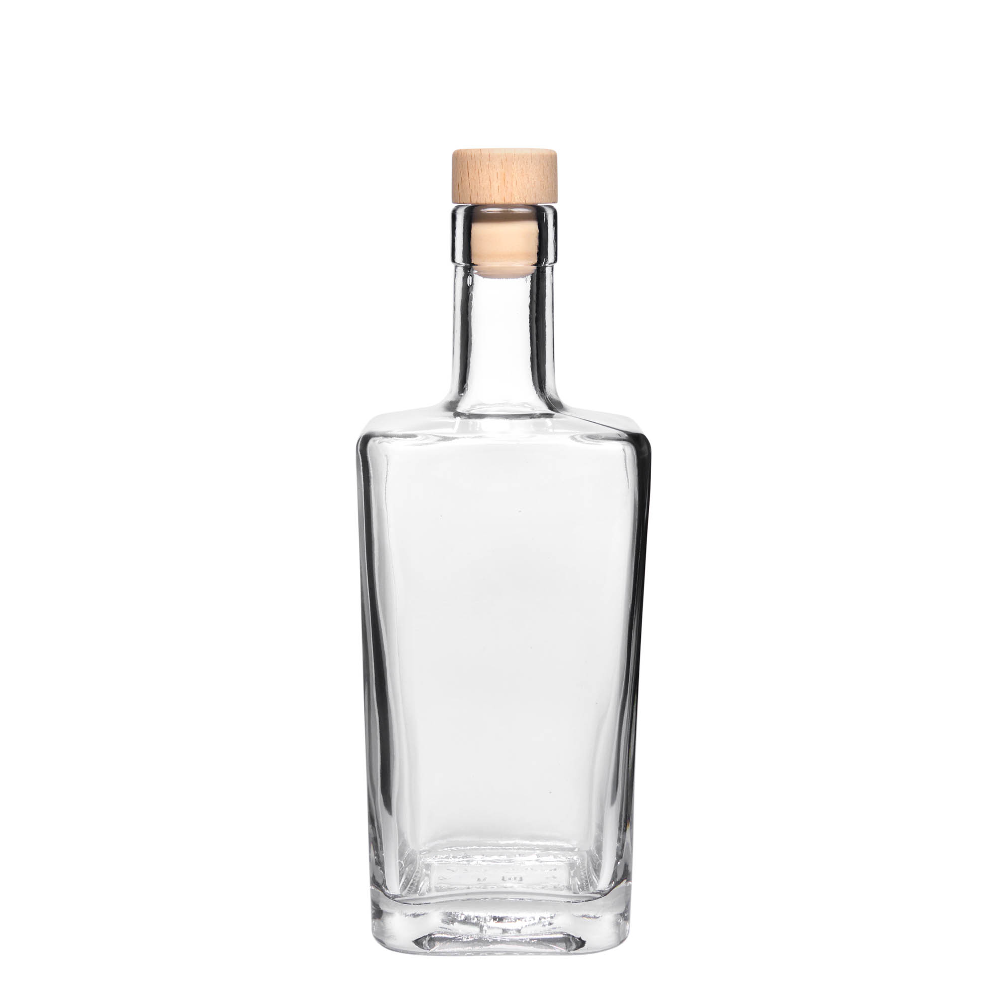 500 ml glasflaska 'Noel', kvadratisk, öppning: kork