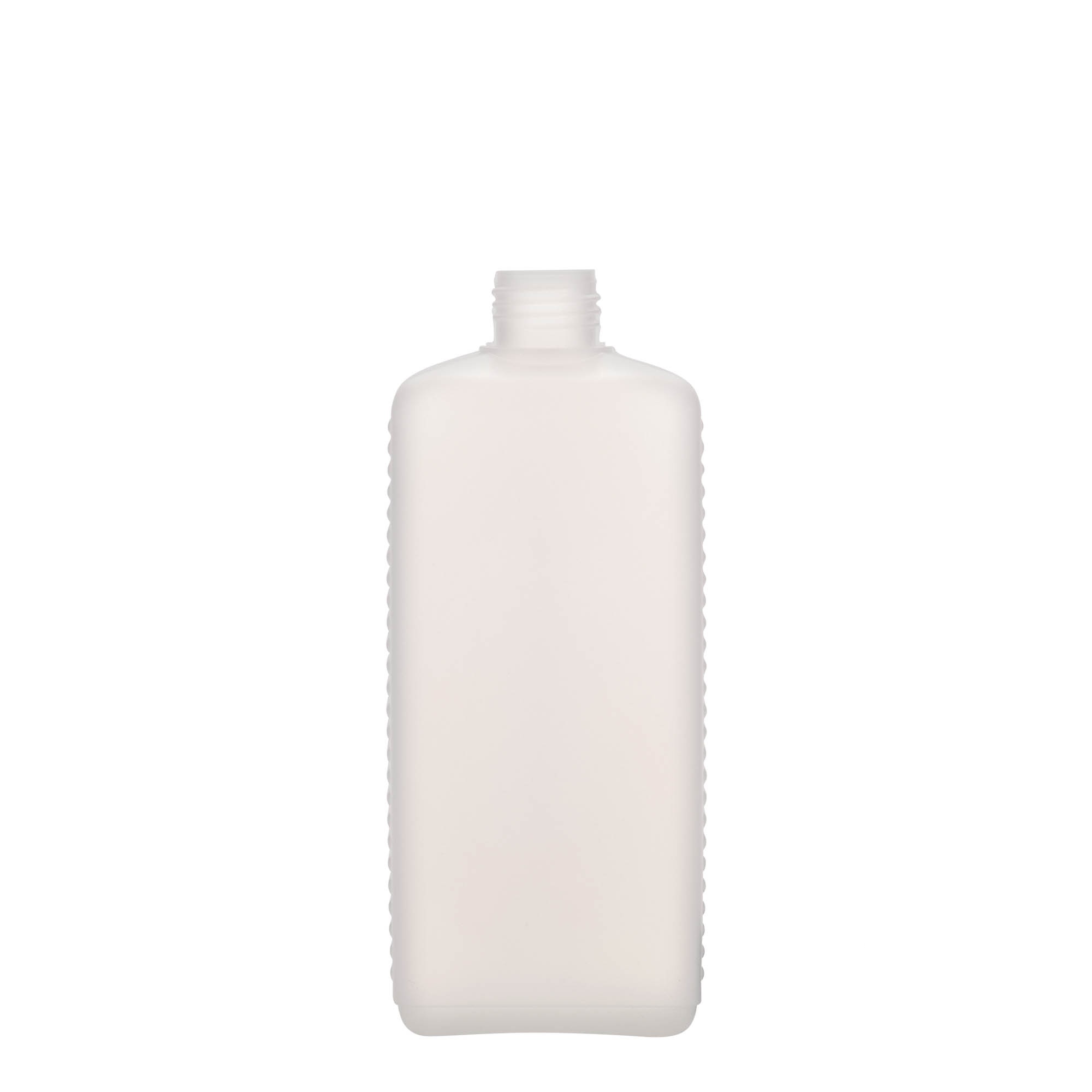 500 ml dunkflaska, rektangulär, HDPE-plast, natur, öppning: DIN 25 EPE 500 ml dunkflaska, rektangulär, HDPE-plast, natur, öppning: DIN 25 EPE