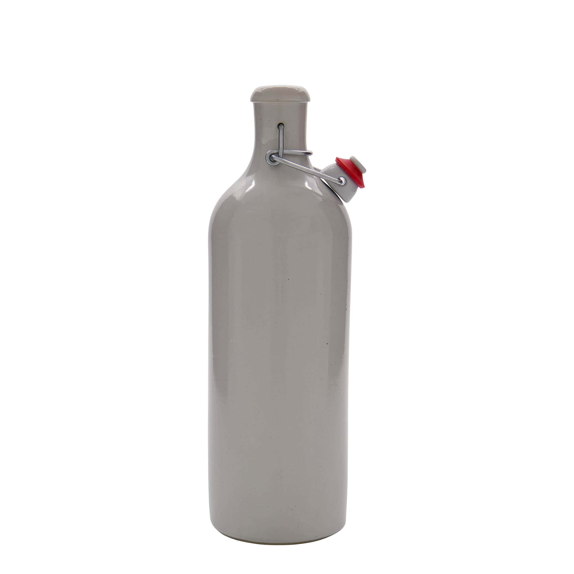750 ml lerkrus, stengods, vitt, öppning: bygelstängning