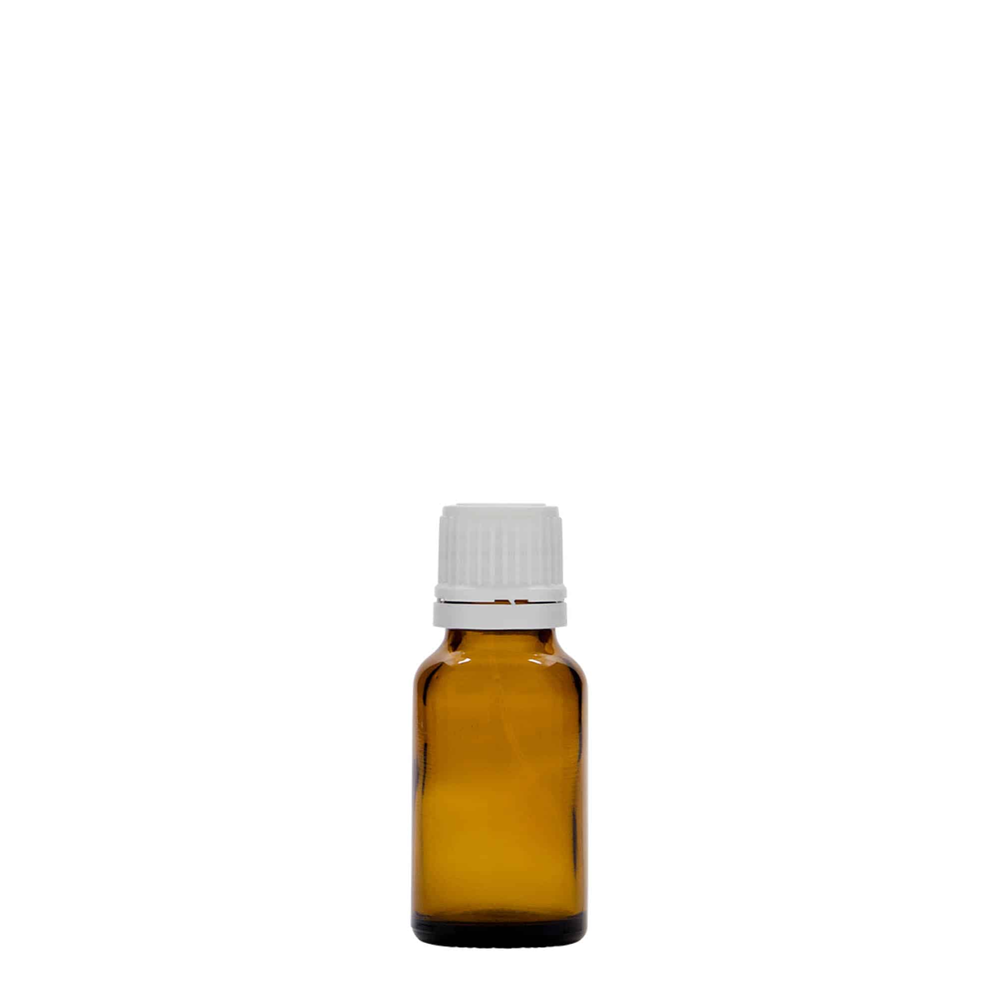 15 ml medicinflaska, glas, brun, mynning: DIN 18