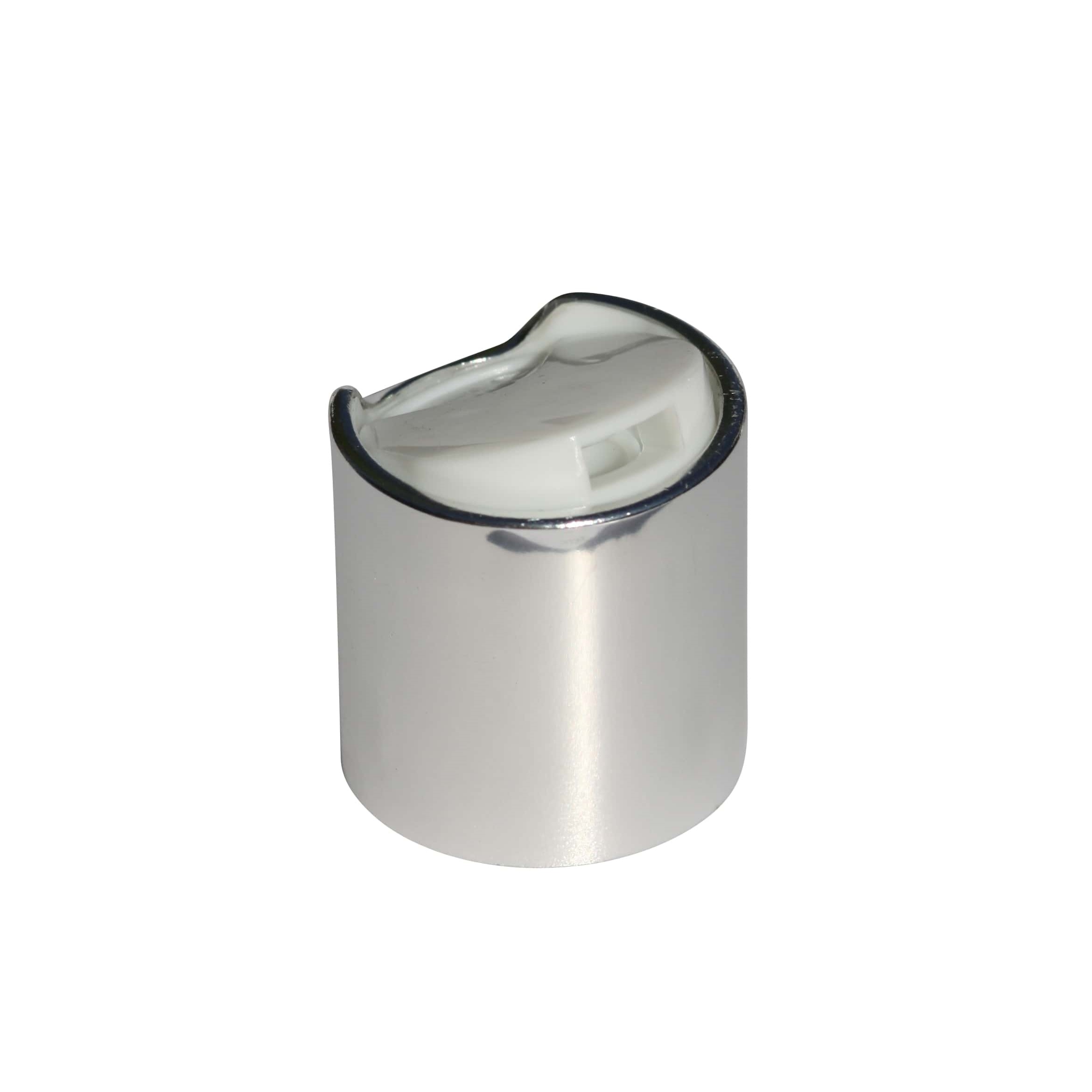 Skruvkapsel, Disc Top, PP-plast, silver, för mynning: GPI 24/410