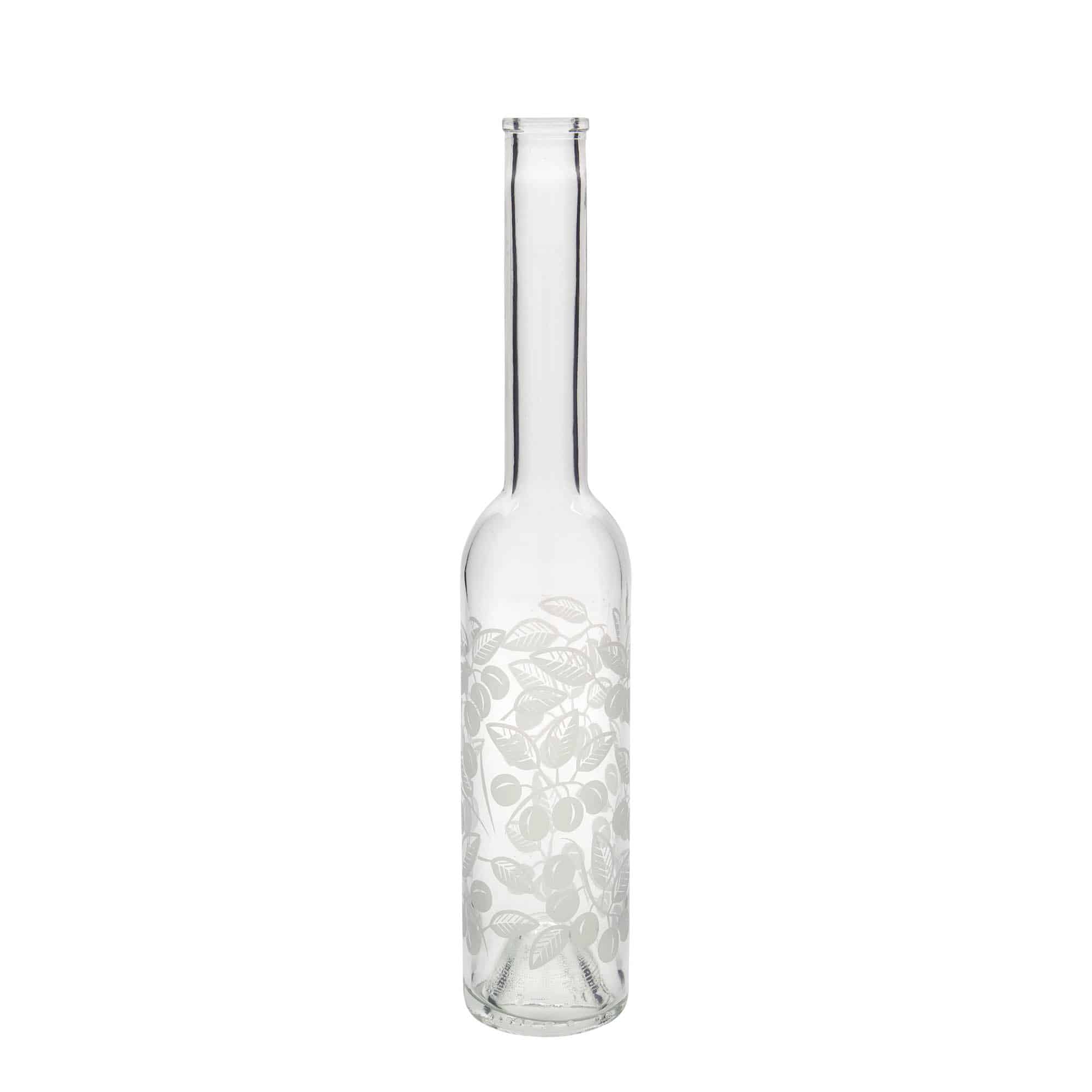 350 ml glasflaska 'Opera', motiv: Mirabeller, mynning: kork