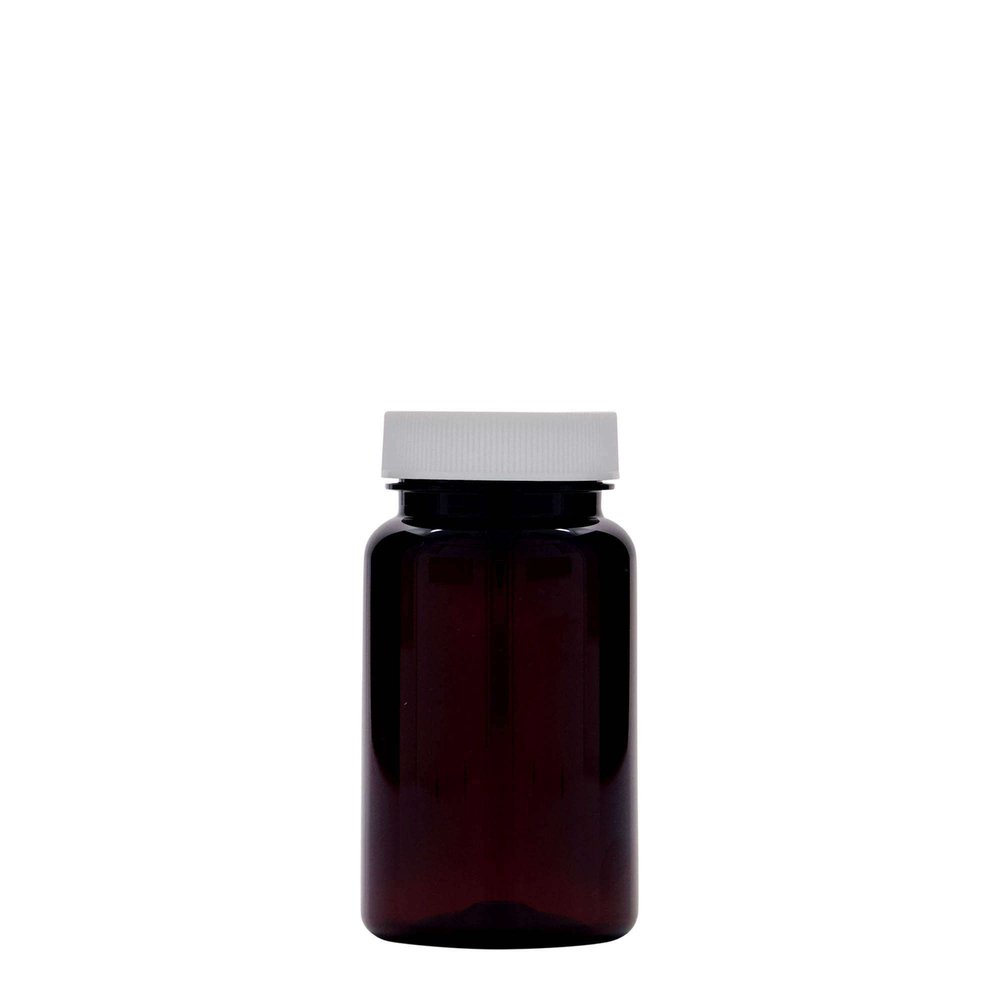 100 ml PET-flaska, plast, brun, öppning: 38/400